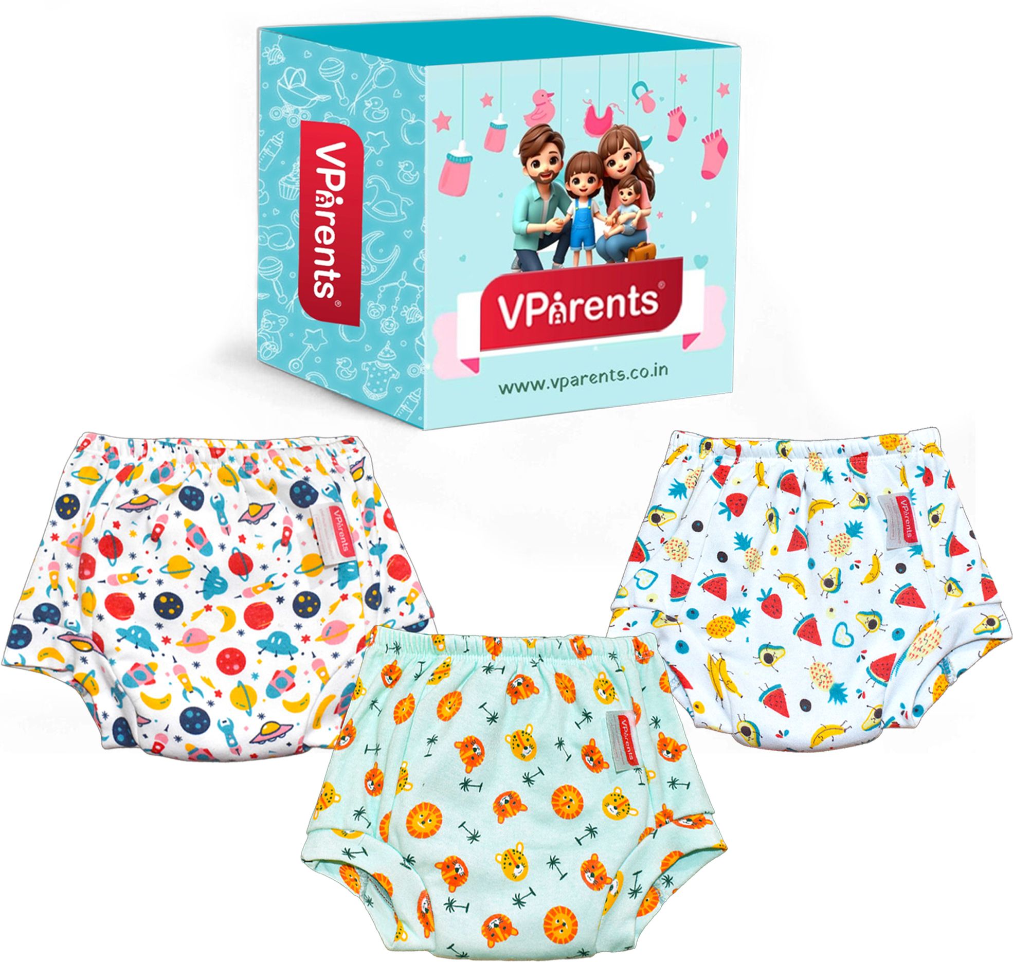 vparents Underwear for Baby 3Layer Padded PottyTraining Diaper Free Time-picture-26