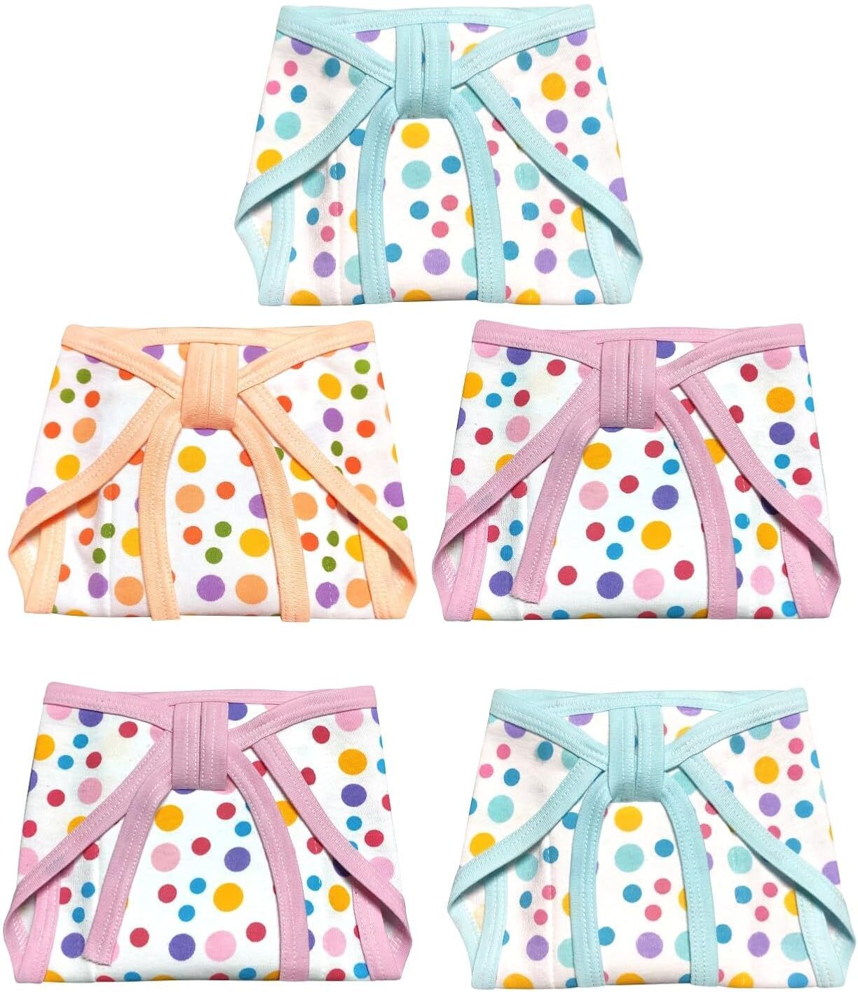 Soft Cotton Baby Langot/Nappy - Multicolor, Adjustable Tie-Up, Pack of 5-image-9