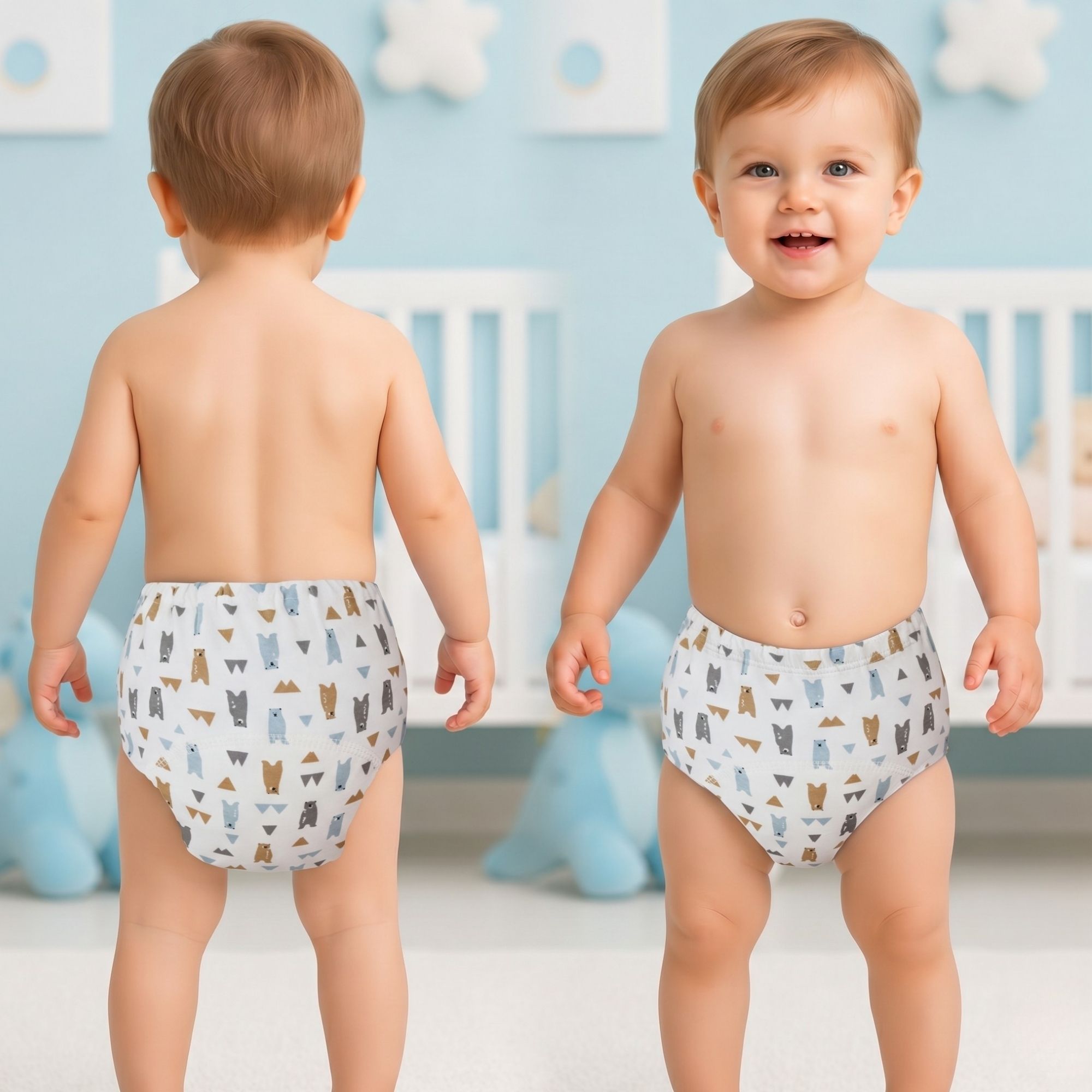 bembika Reusable Potty Training Pants for Babies (M| 12-18Month Light Green) (Pack of 2)-picture-28