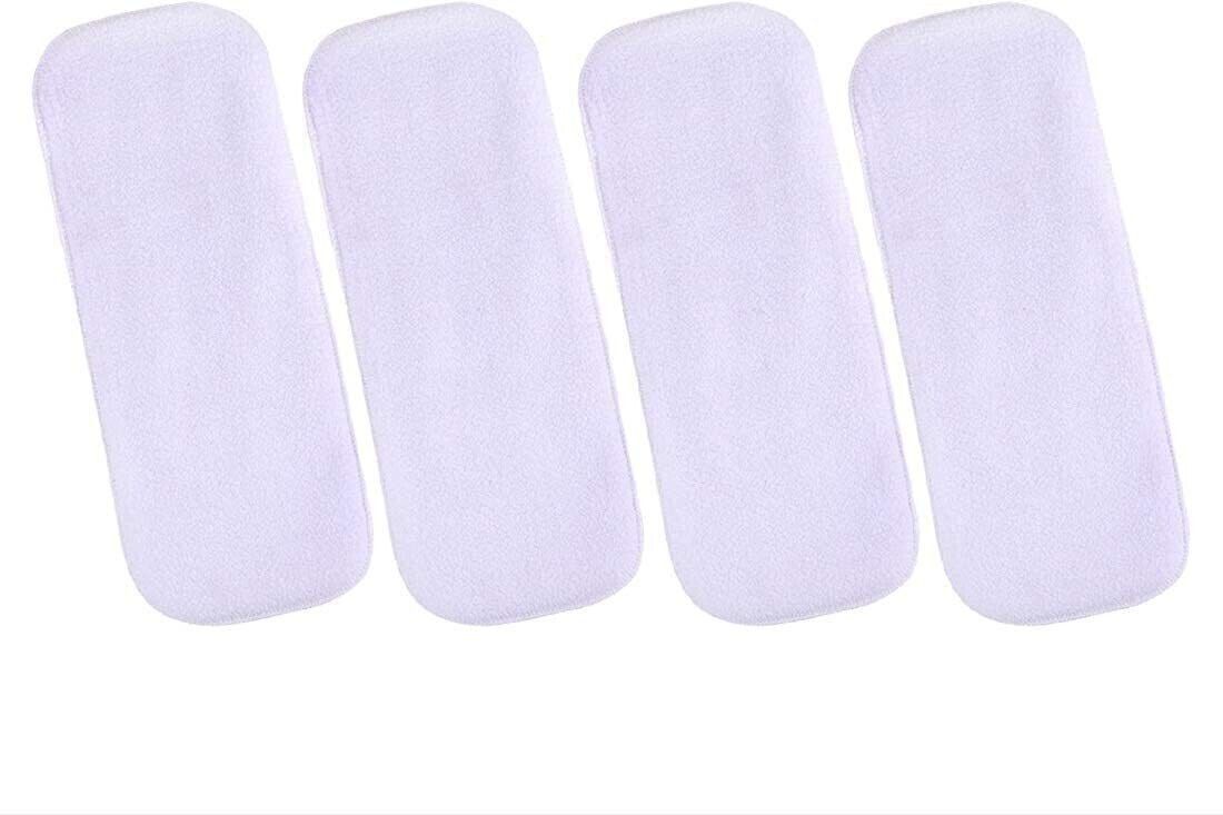Dry Feel absorber Insert diaper liner for Adjustable, washable and reusable Cloth Diapers (Compatible with pocket diapers/cover diapers) Free size. Microfiber absorber - 5 layers (Pack of 4)
