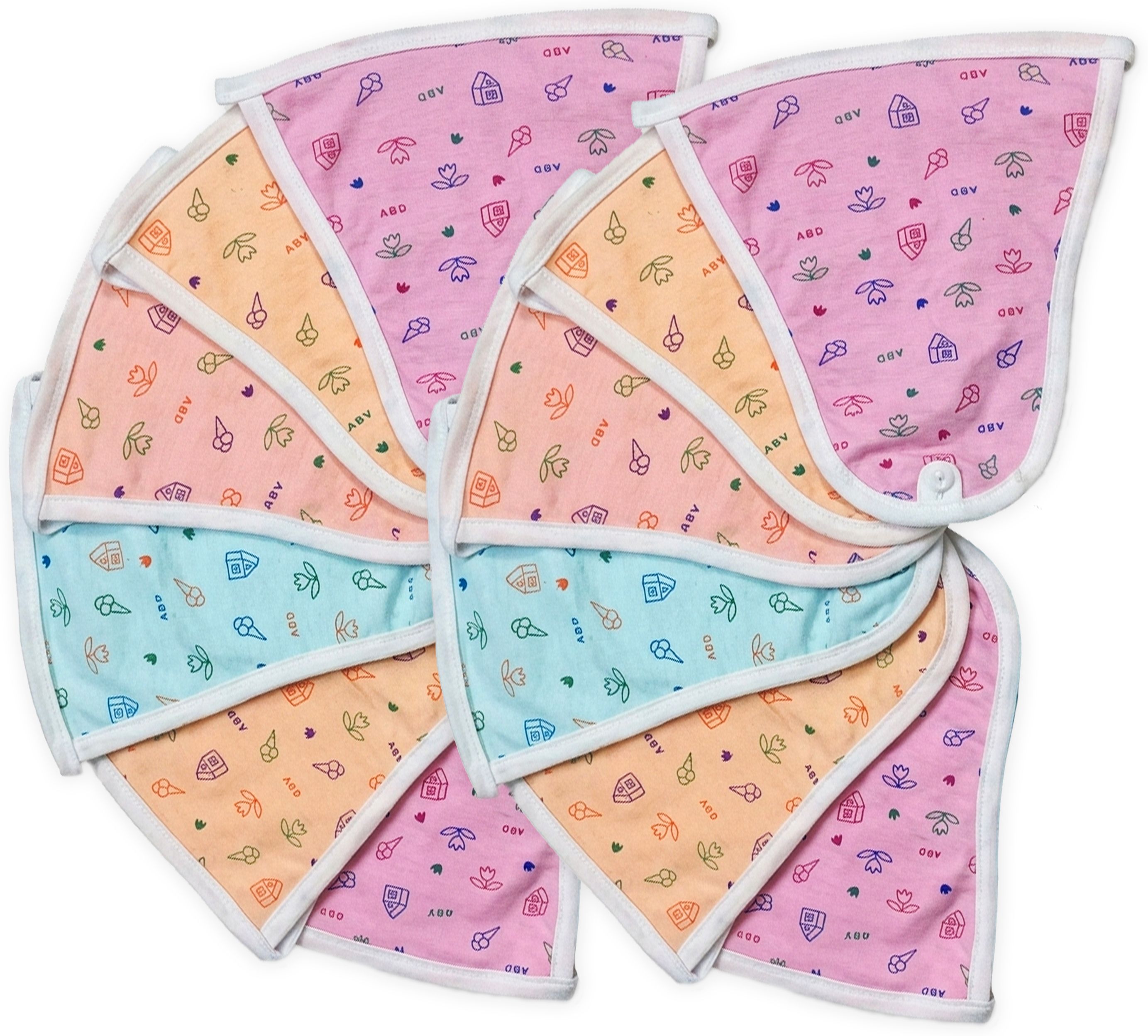 12 Pack Baby Langot Set | Soft Double Layer Cotton Washable Nappies-image-42