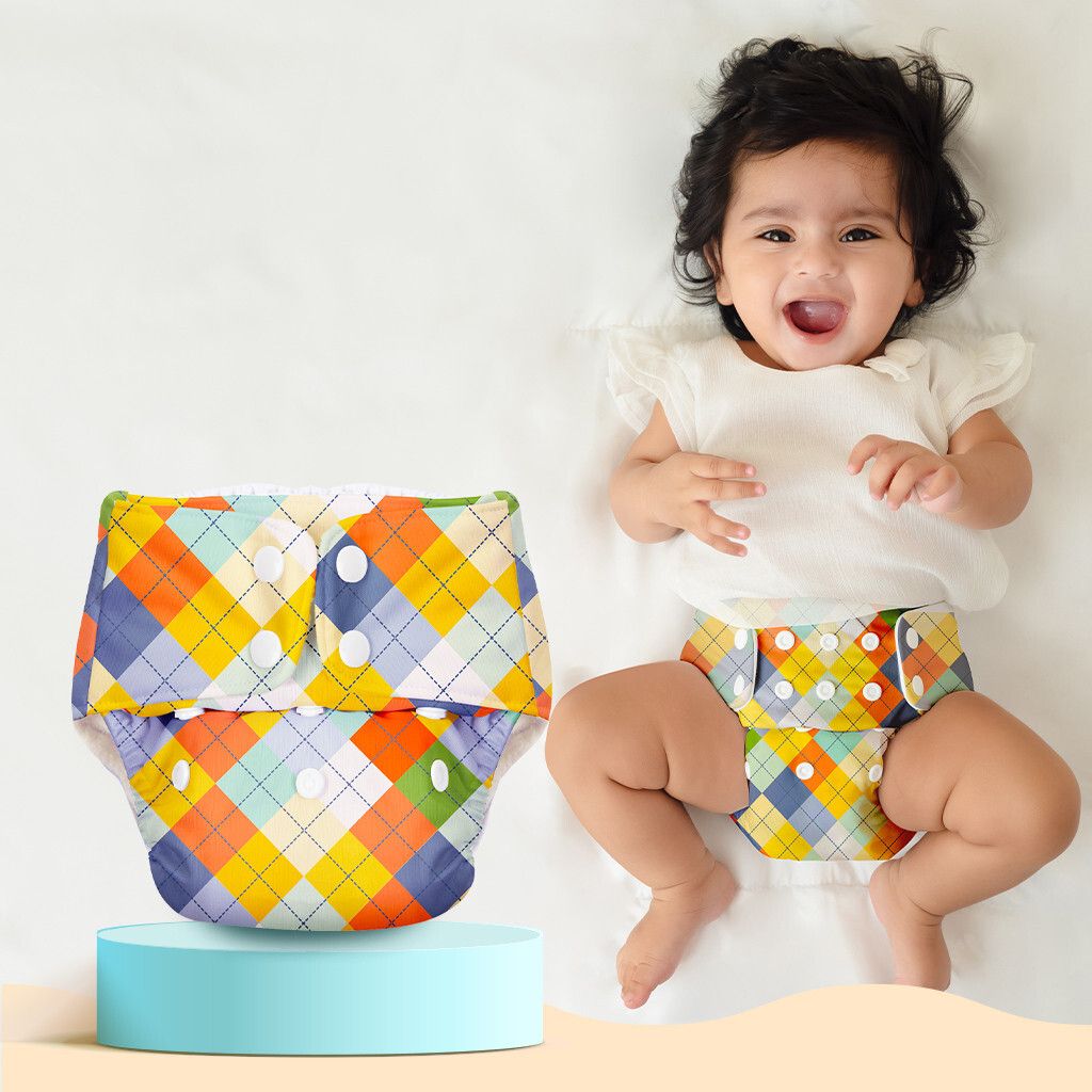 superbottoms basic Assorted Cloth Diaper & Dry Feel Pad | Reusable Diaper, Lasts 3+ hrs Geometric-picture-11