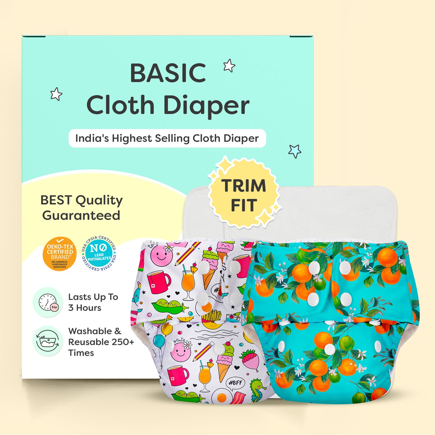 superbottoms BASIC New Trimmer Cloth Diapers for Babies | Reusable & Adjustable | 3M - 3Y-picture-10