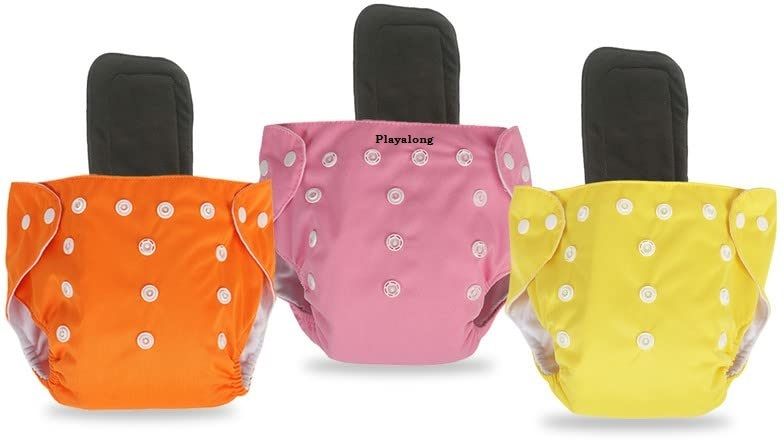 playalong Baby Reusable Cloth diapers + Insert Pad, Adjustable, 3M-3Y Pack of 3-picture-11
