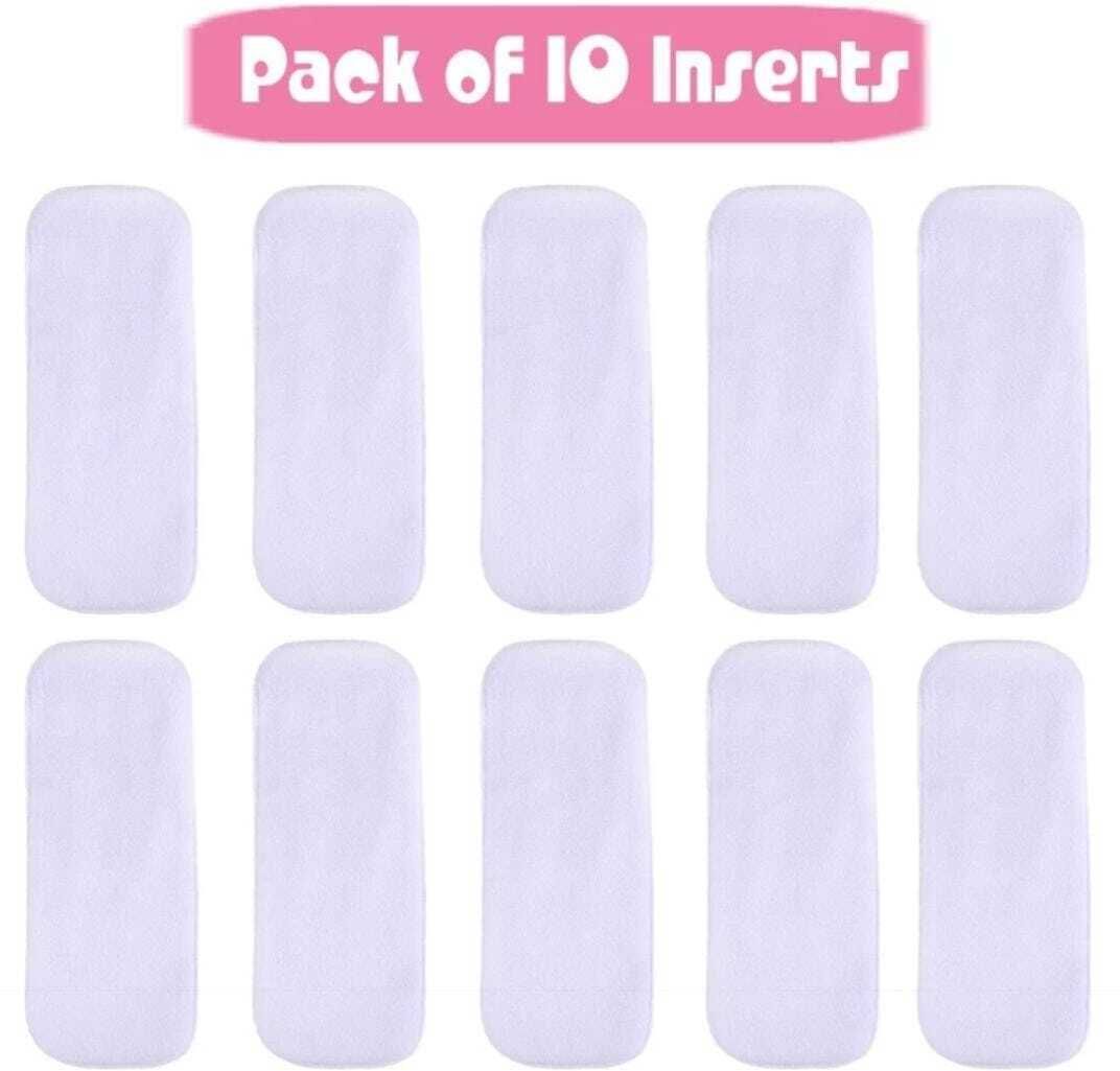 bouncing bliss Reusable -Washable Microfiber 5 layer White Inserts Liners - Babies-pack of 10-picture-27