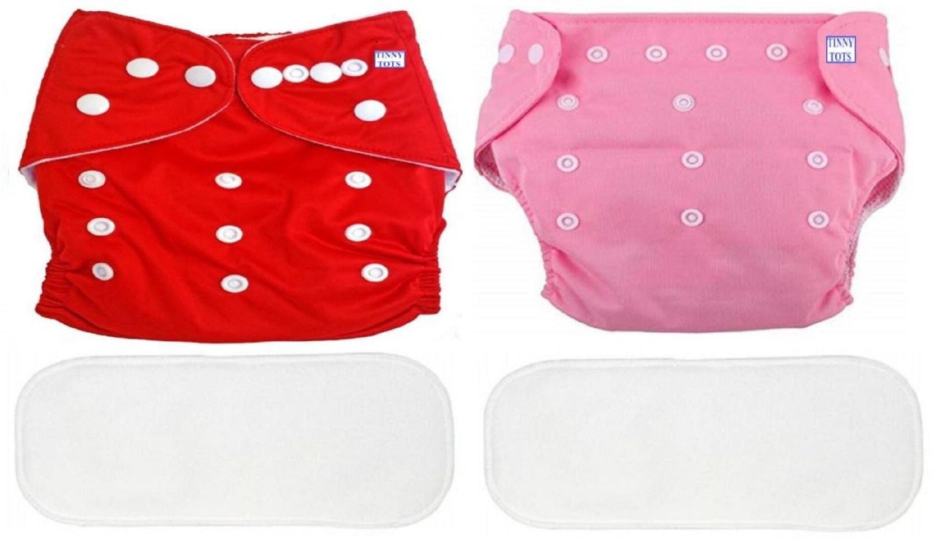 tinny tots Premium Quality Fashionable Trendy Pack of 2 Reusable Adjustable Baby Cloth Diapers Nappy With 2 Microfiber Bamboo Insert Pads(Multi-Layer) For Babies/New Borns/Toddlers(0-12 Months,RP)-picture-13
