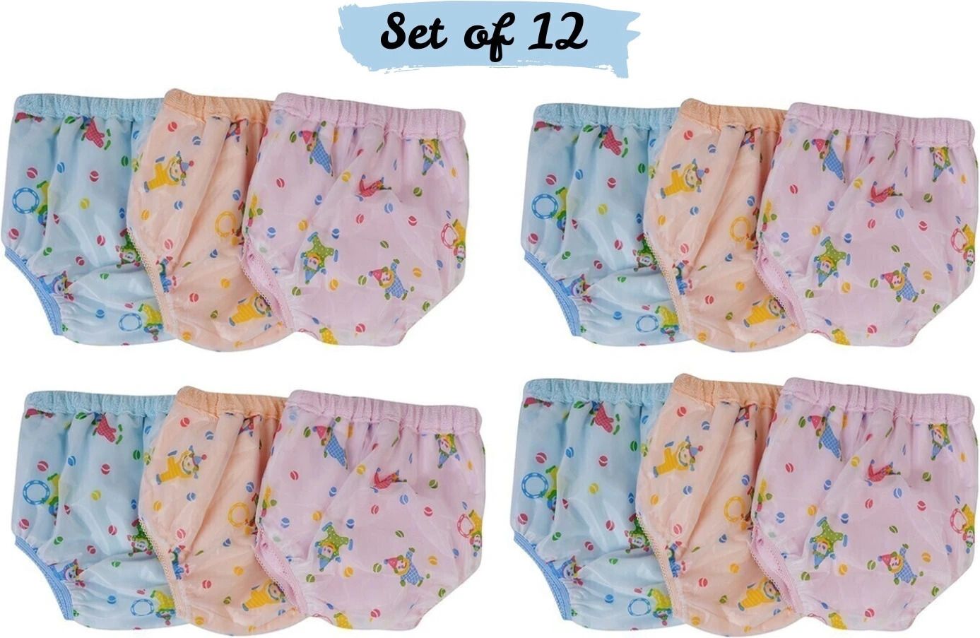 sarvatapana Kids PVC Joker Panty with Inner Absorbable Soft Terry Towel (Set of 12, Medium)-picture-12