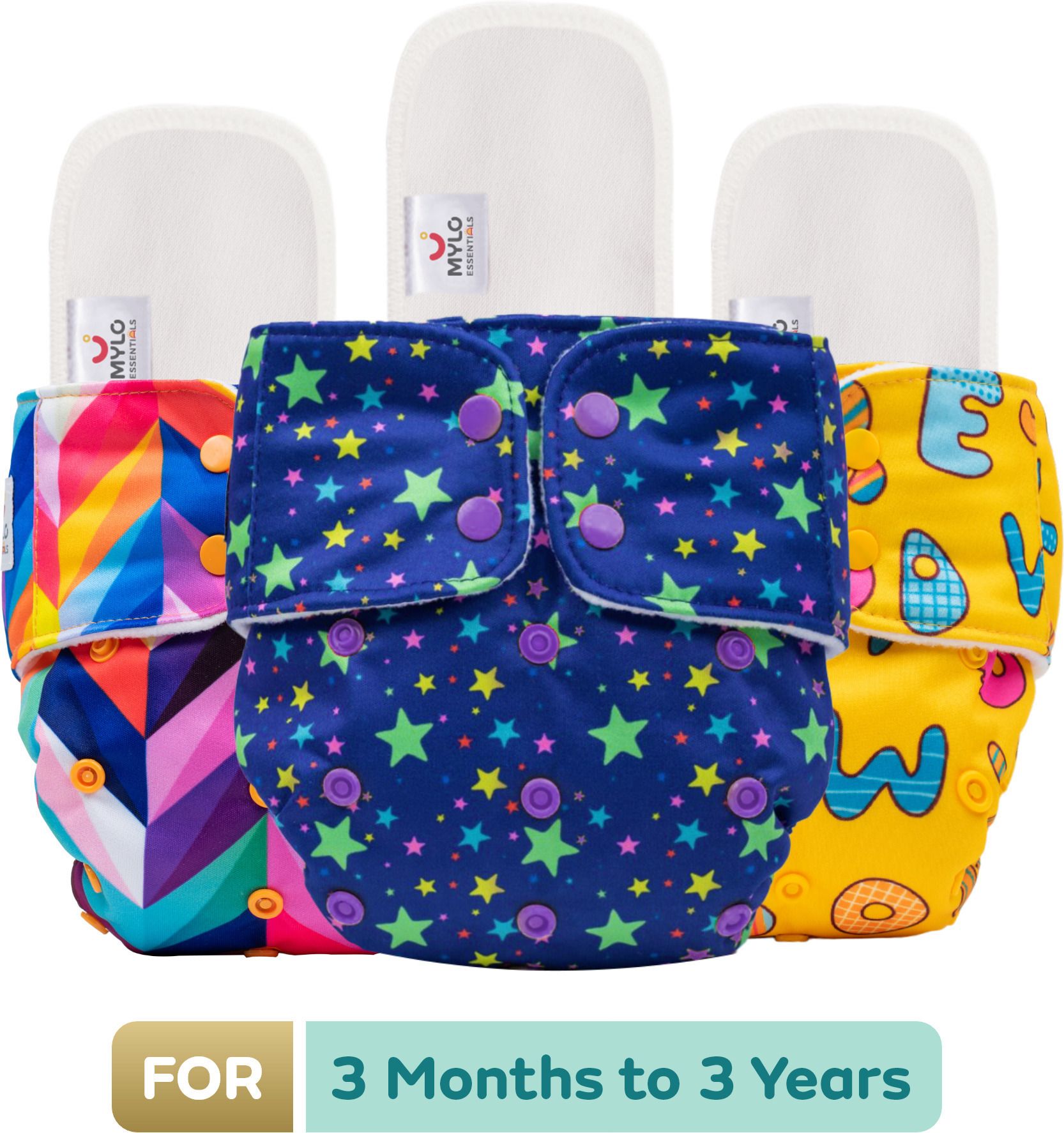 Baby Leak-Proof Baby Cloth Diaper | Reusable, Washable & Adjustable, 3M-3Y