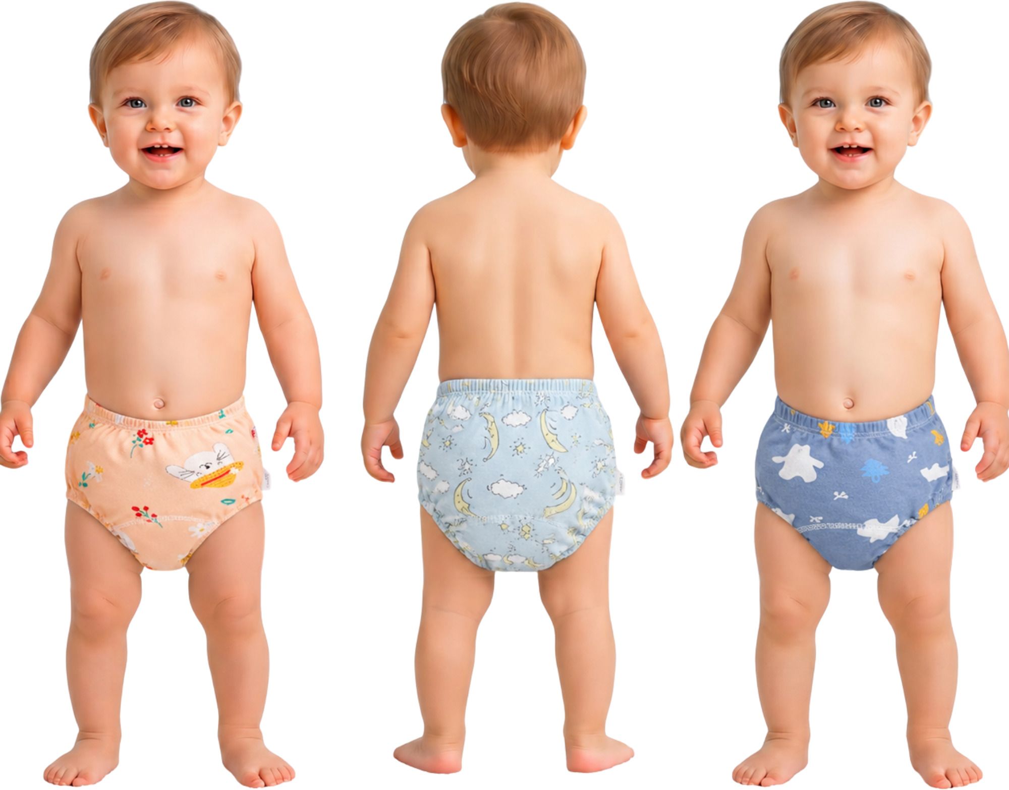 bembika Reusable Potty Training Pants for Babies (L| 18-24Month Multicolor) (Pack of 3)-picture-20