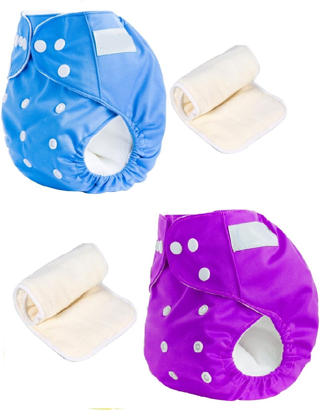 mopslik 2 Sets Baby Reusable Washable Cloth Diaper With Insert ( Blue Purple )-picture-45