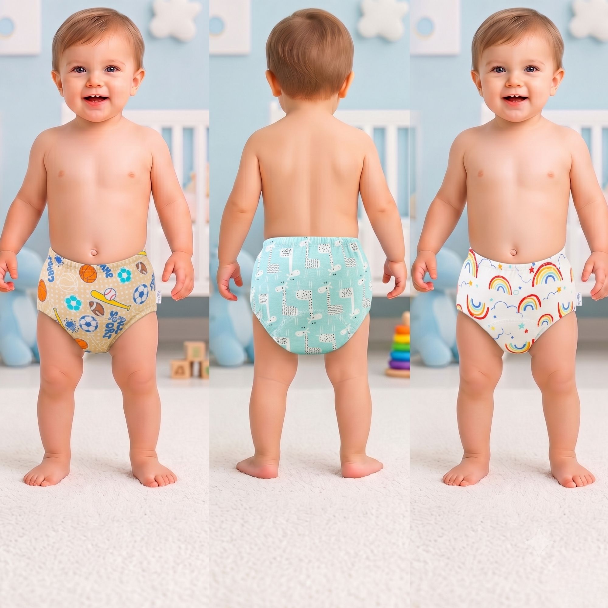 bembika Reusable Potty Training Pants for Babies (M| 12-18Month Pink)-picture-19