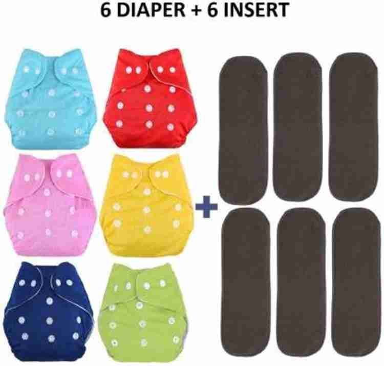 classy culture Reusable Baby 6 Cloth Diapers & 6 Insert Pads For 0 to 3 Years Leak Proof-picture-11