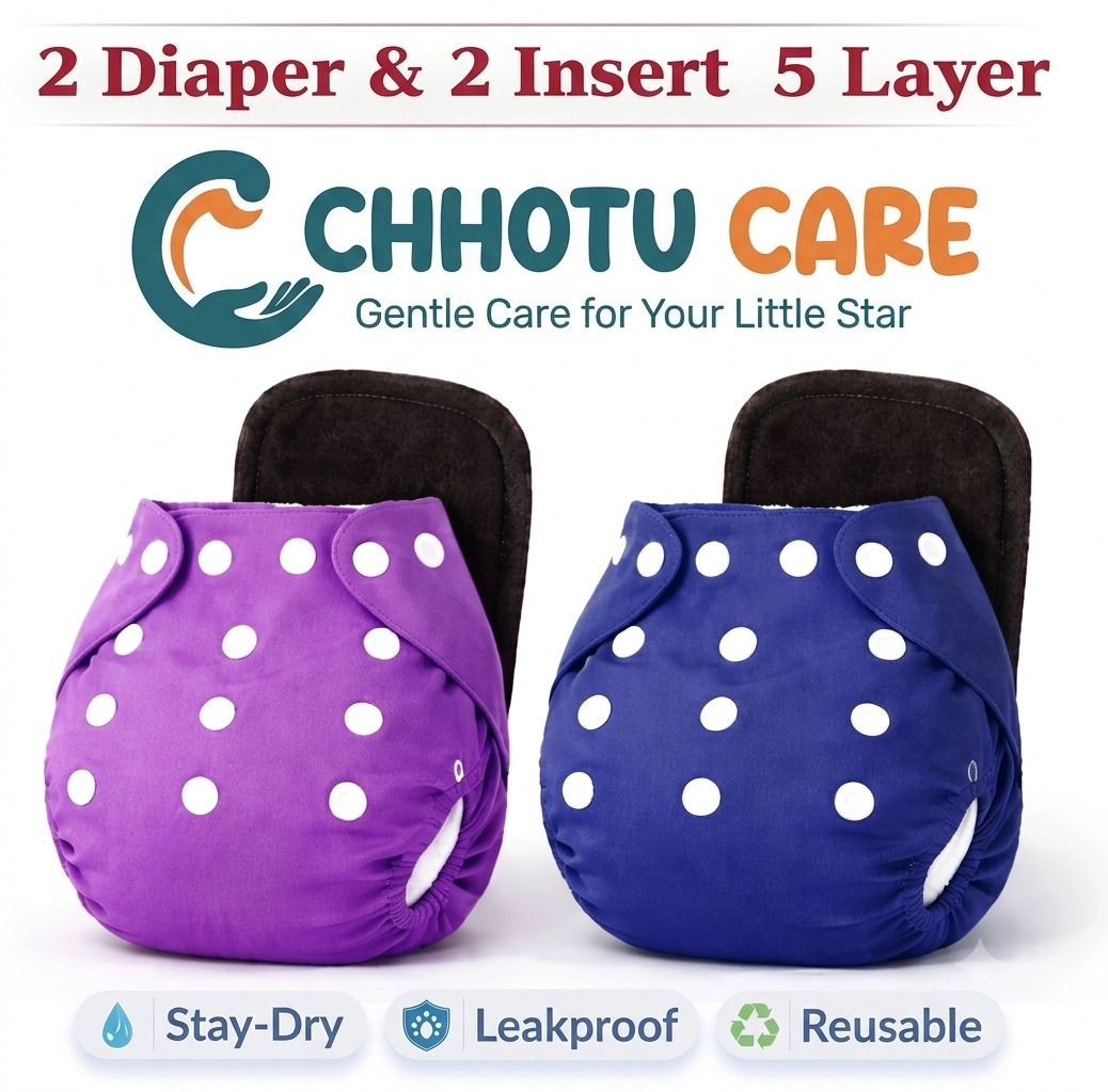 Baby Freesize Washable & Reusable Adjustable Pocket 2 Cloth Diaper Multicolor-image-9