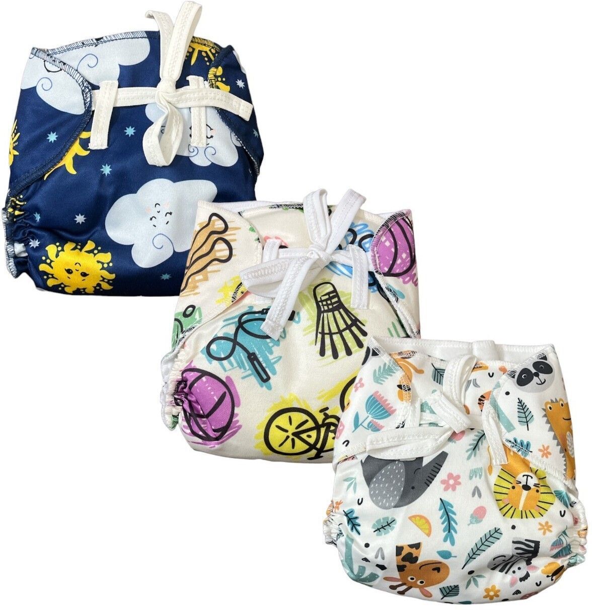New Print Cloth Button Diaper Reuse Nappy Baby Pants With Insert For (0 -3Y)H1HO-image-37