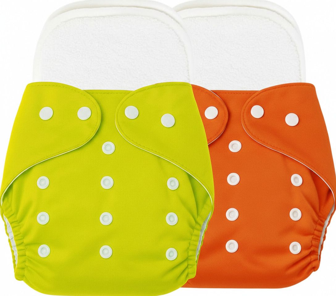lapry Reusable Baby Cotton 2 Cloth Diapers & 2 White Insert Pads For 0 to 3 Years-picture-28