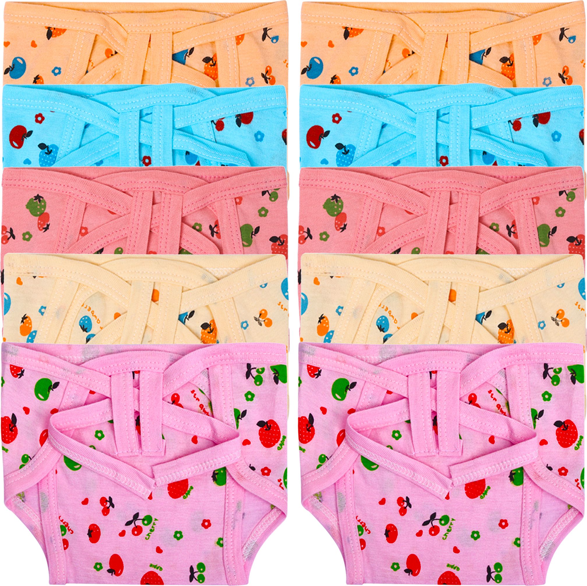 don care New Born Baby Hosiery Cotton Single Layer Nappies Pack Of 10(0-6 Months)-picture-49