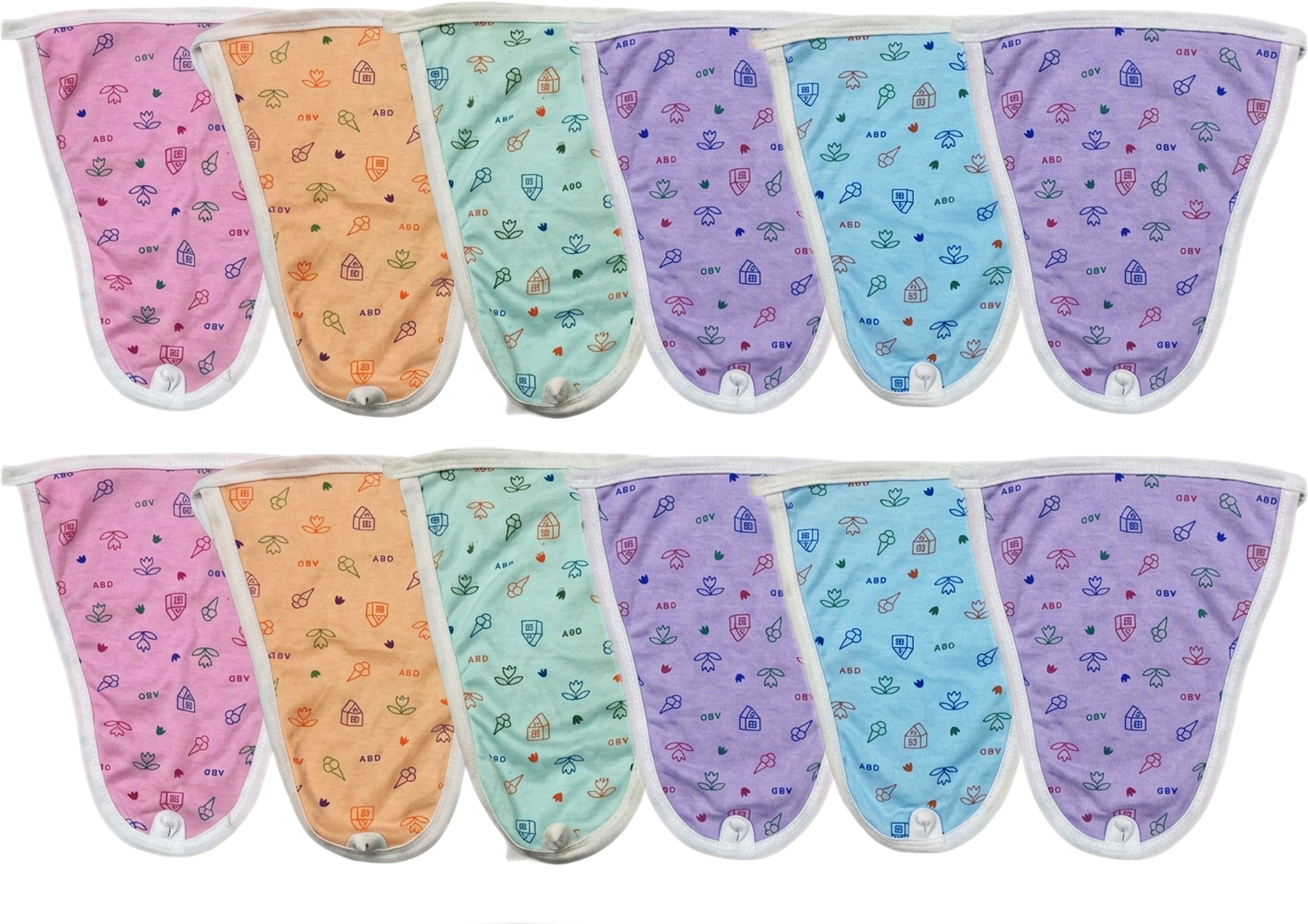 little love Baby Langot Set of 12 | Double Layer Cotton Reusable Washable Cloth Nappies-picture-48