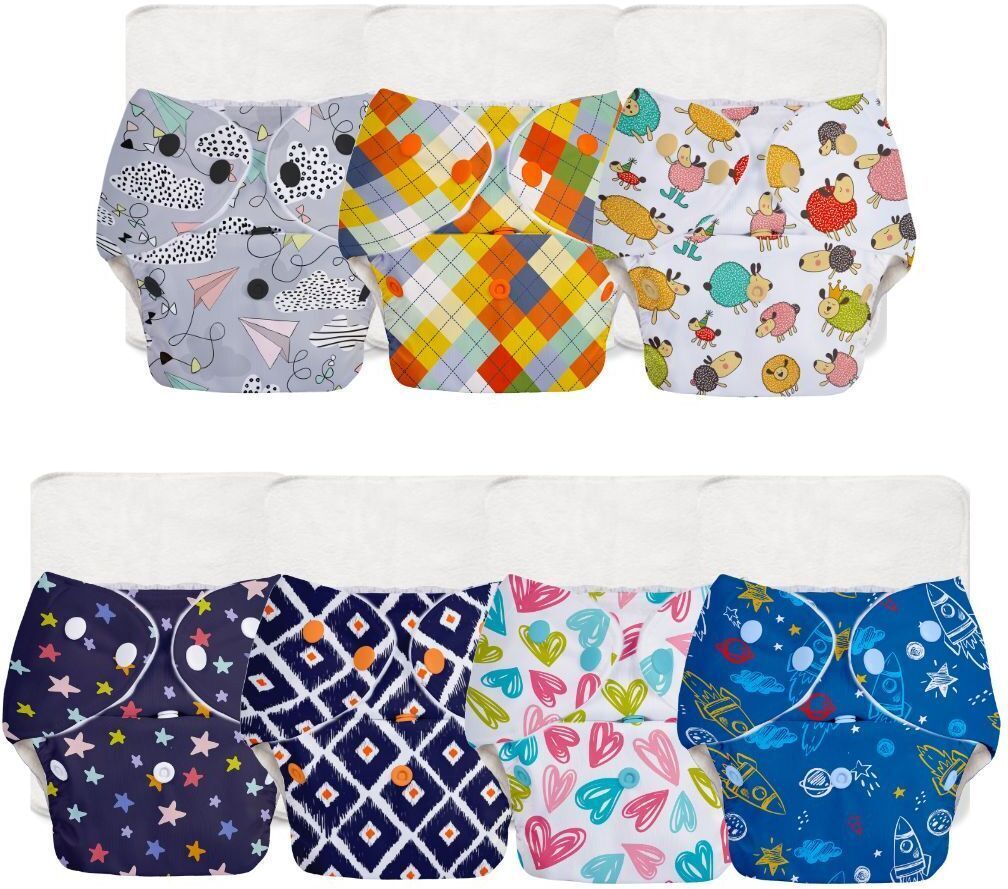 superbottoms Pack of 7 BASIC Reusable Cloth Diapers | Adjustable, Washable |3M-3Y-picture-10