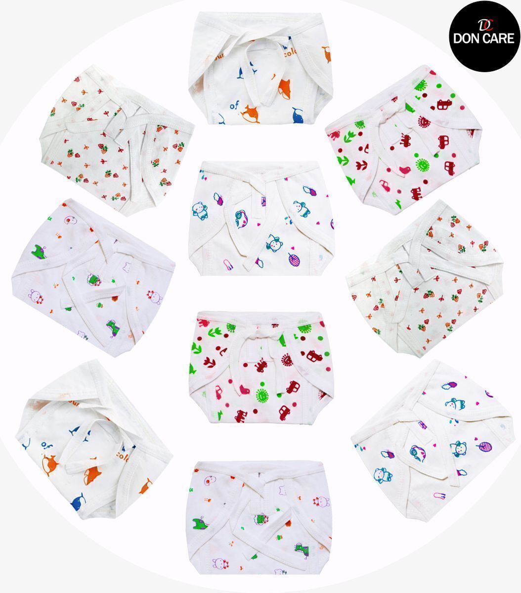 don care Newborn Baby Cotton Hosiery Single Layer Langot Nappy Pack of 10 (0-6 Months)-picture-33