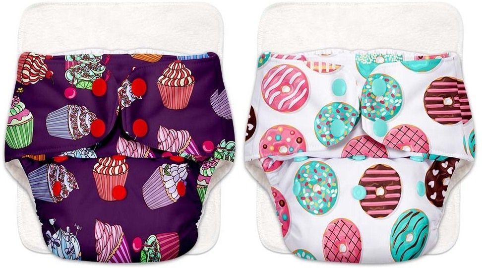 2 BASIC Cloth Diaper with NEW Quick Dry UltraThin pads- Assorted-image-38