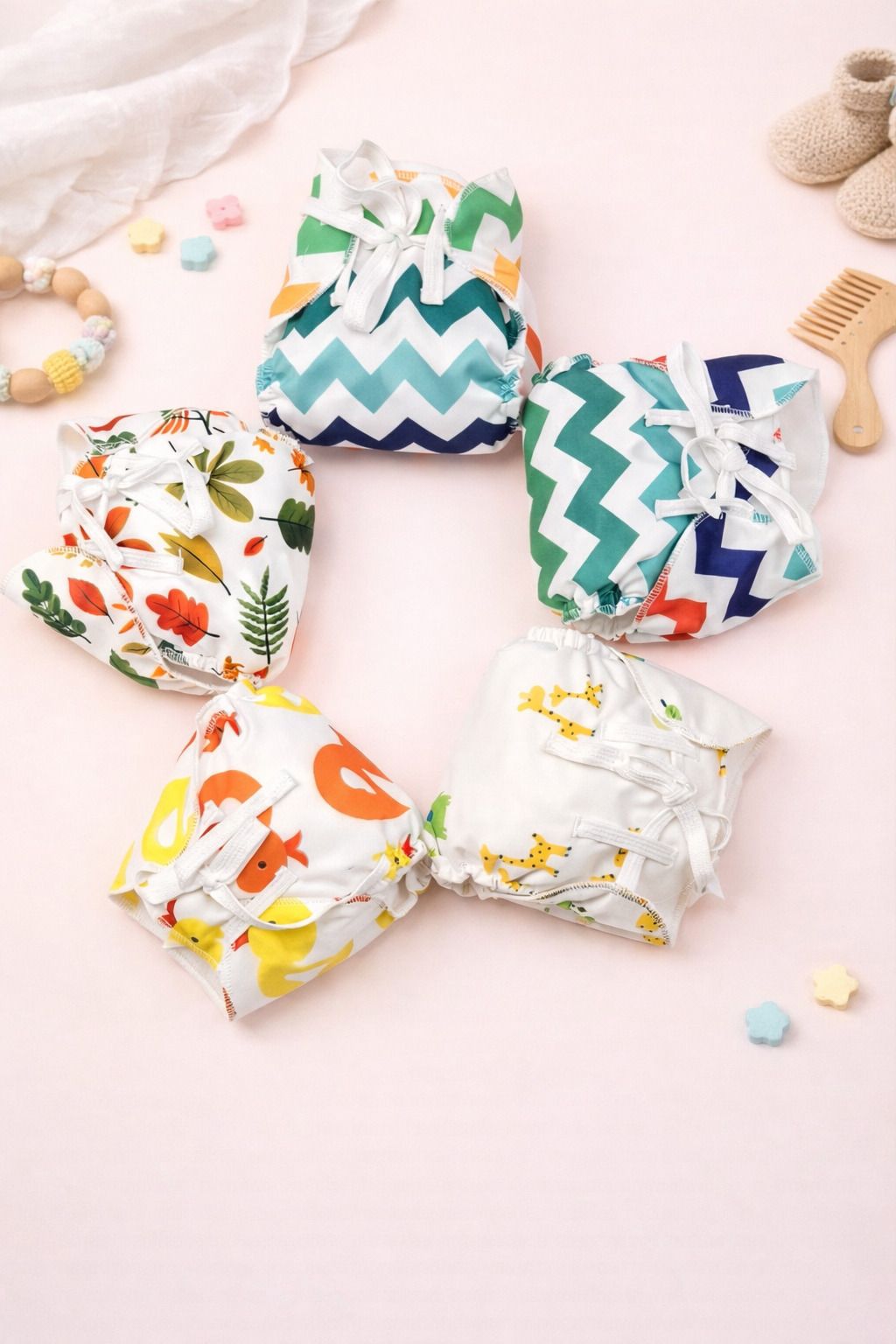 DryFeel Langot for Newborn Baby Premium Cotton Padding Waterproof Pack of 5-image-28