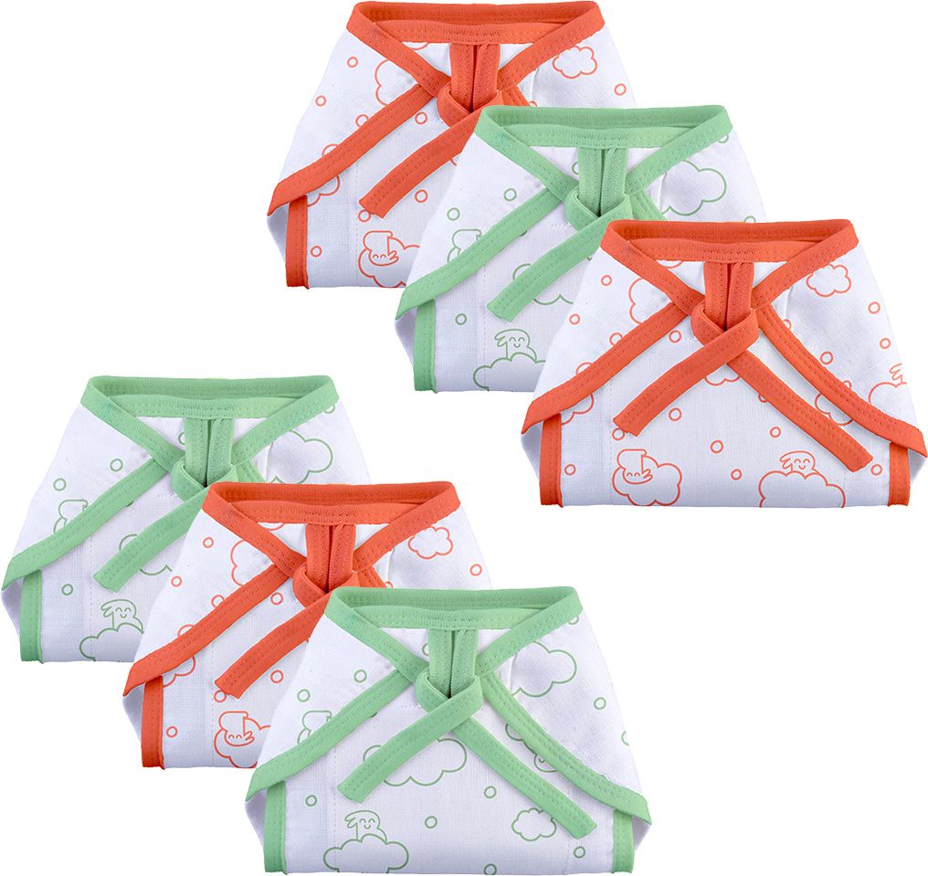 BASIC Double Layered 100% Pure Cotton Langot for 0-3M Baby | 6pcs | Up to 5 kg