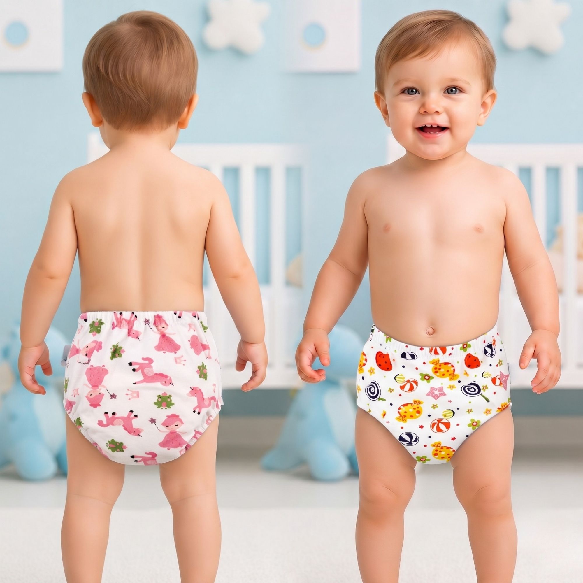 bembika Reusable Potty Training Pants for Babies (M| 12-18Month Light Blue)-picture-14