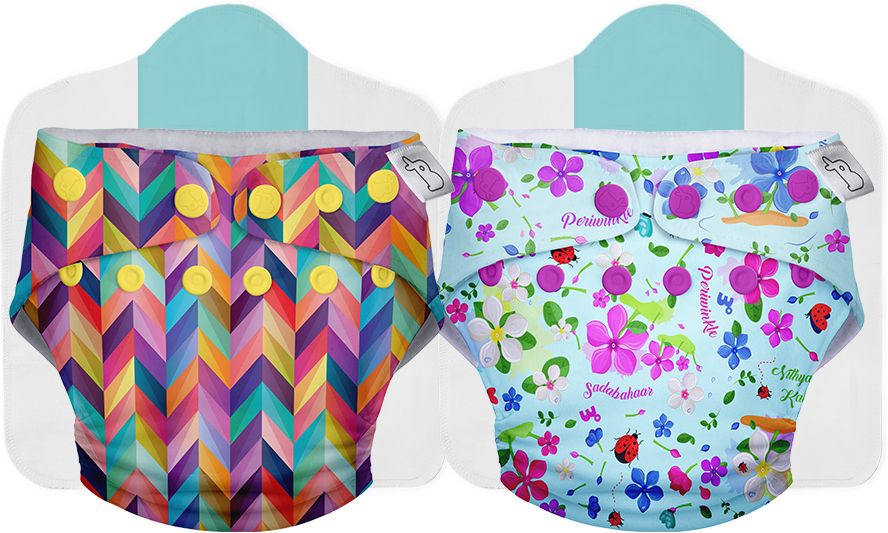 Babies Cloth Diaper Combo Pack of 2 Freesize UNO- New Version| Reusable-image-38