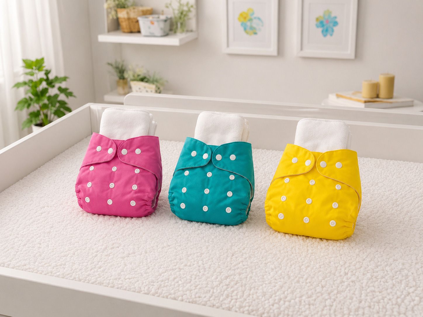 New Waterproof Solid Reusable Diaper Reuse Nappy Cloth Diaper & Insert (0-3Y)Mk1-image-21