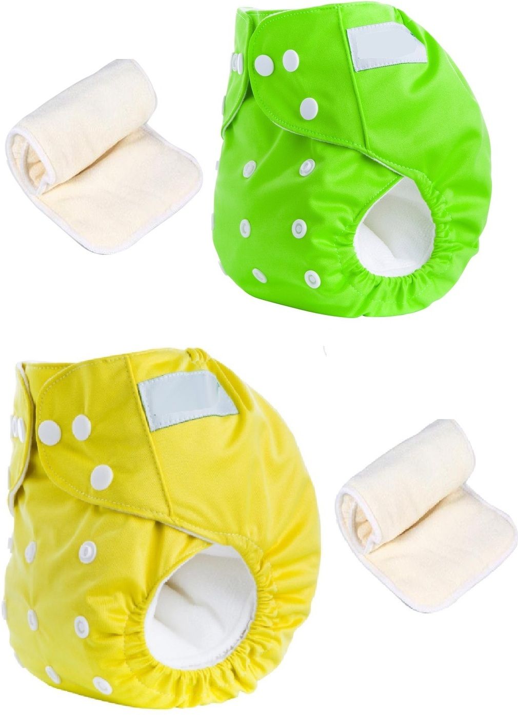 mopslik 2 Sets Baby Reusable Washable Cloth Diaper With Insert ( Green Yellow )-picture-23