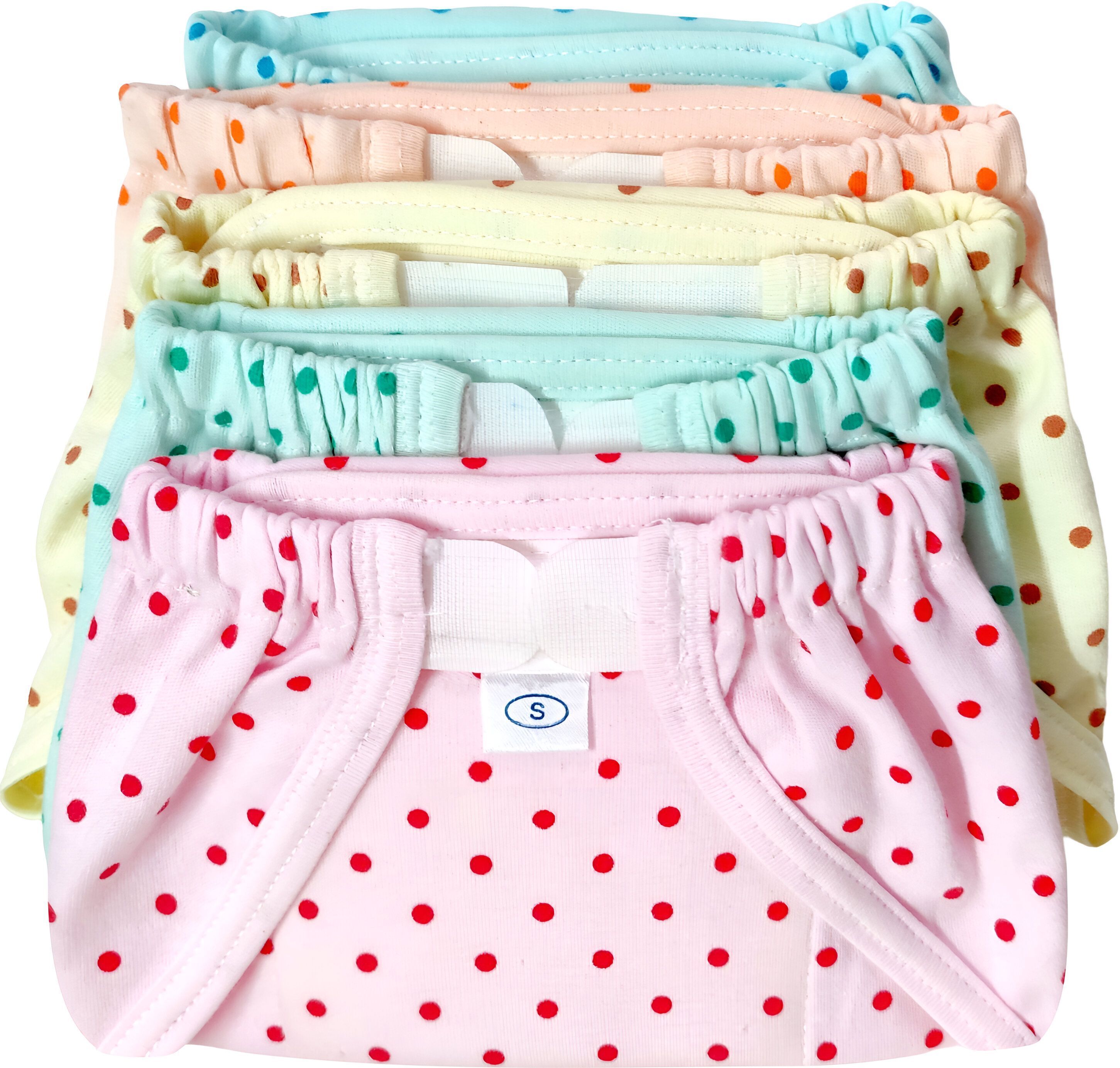 All over small dot baby velcro diaper nappy only for newborn pack of 5-image-48