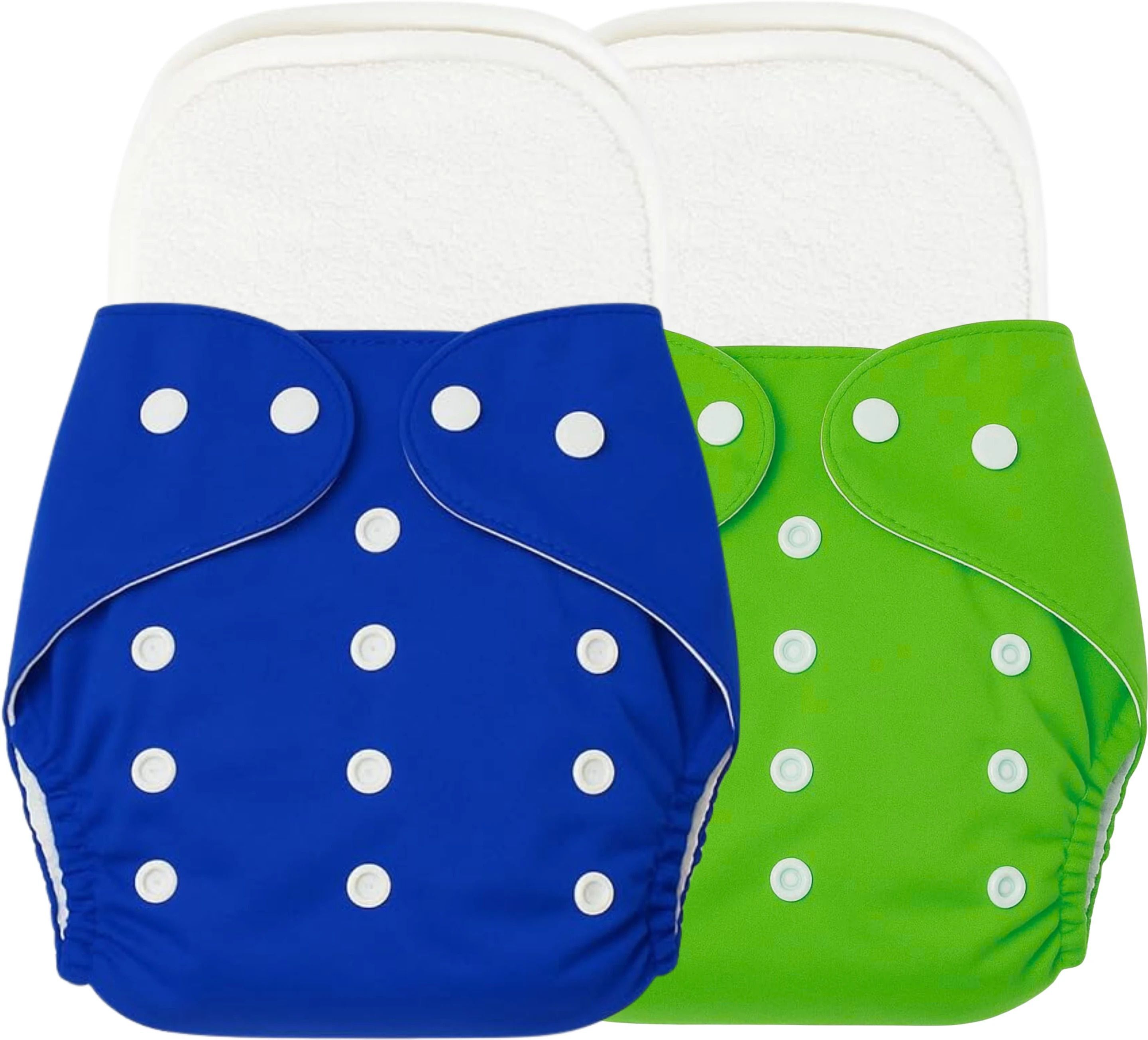 babepanda Reusable Baby Cotton 2 Cloth Diapers & 2 White Insert Pads For 0 to 3 Years-picture-30