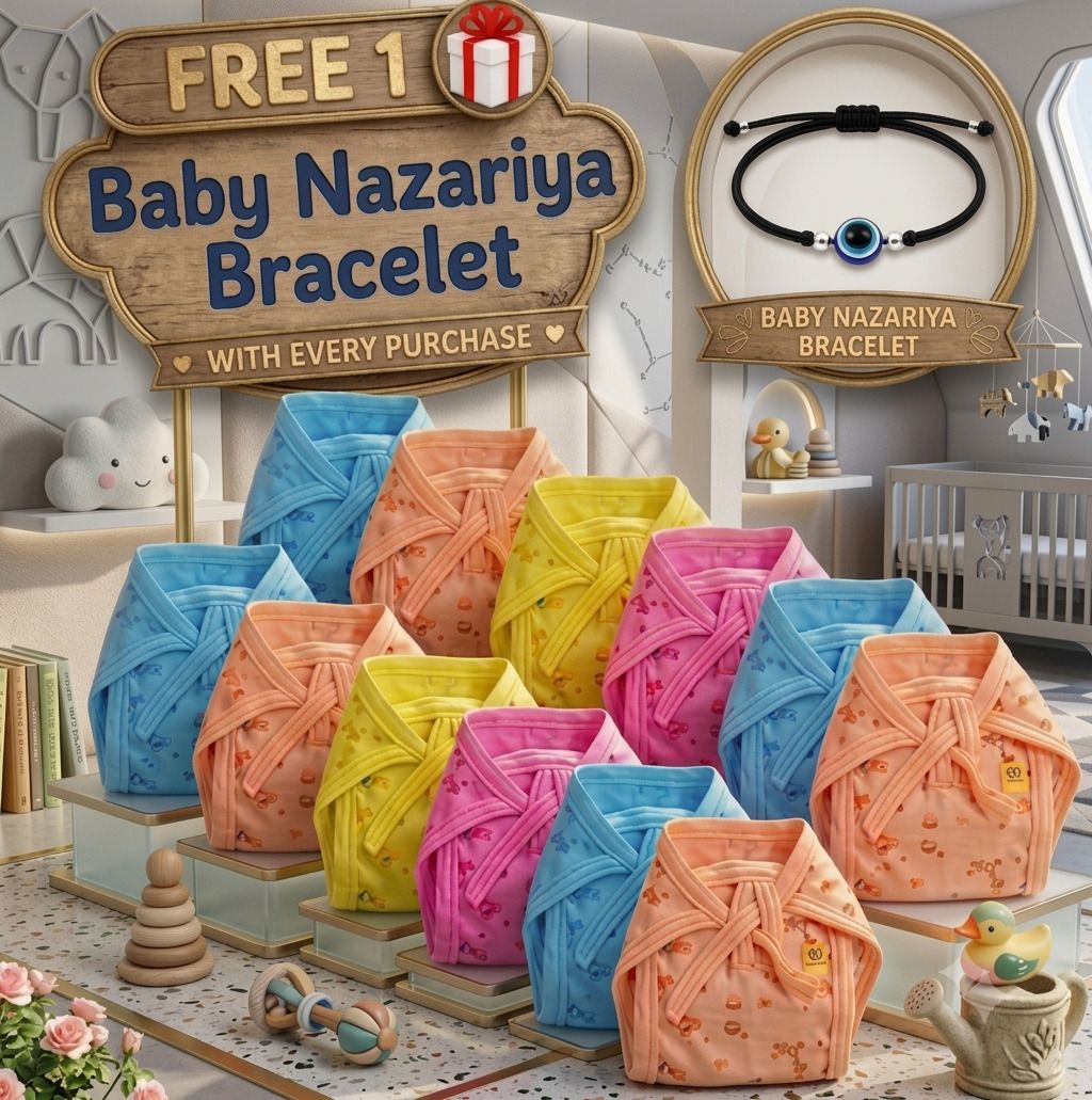 babydoll 12 Cotton Cloth Diapers for Babies + Free Baby Nazariya Bracelet (0–6M)-picture-22