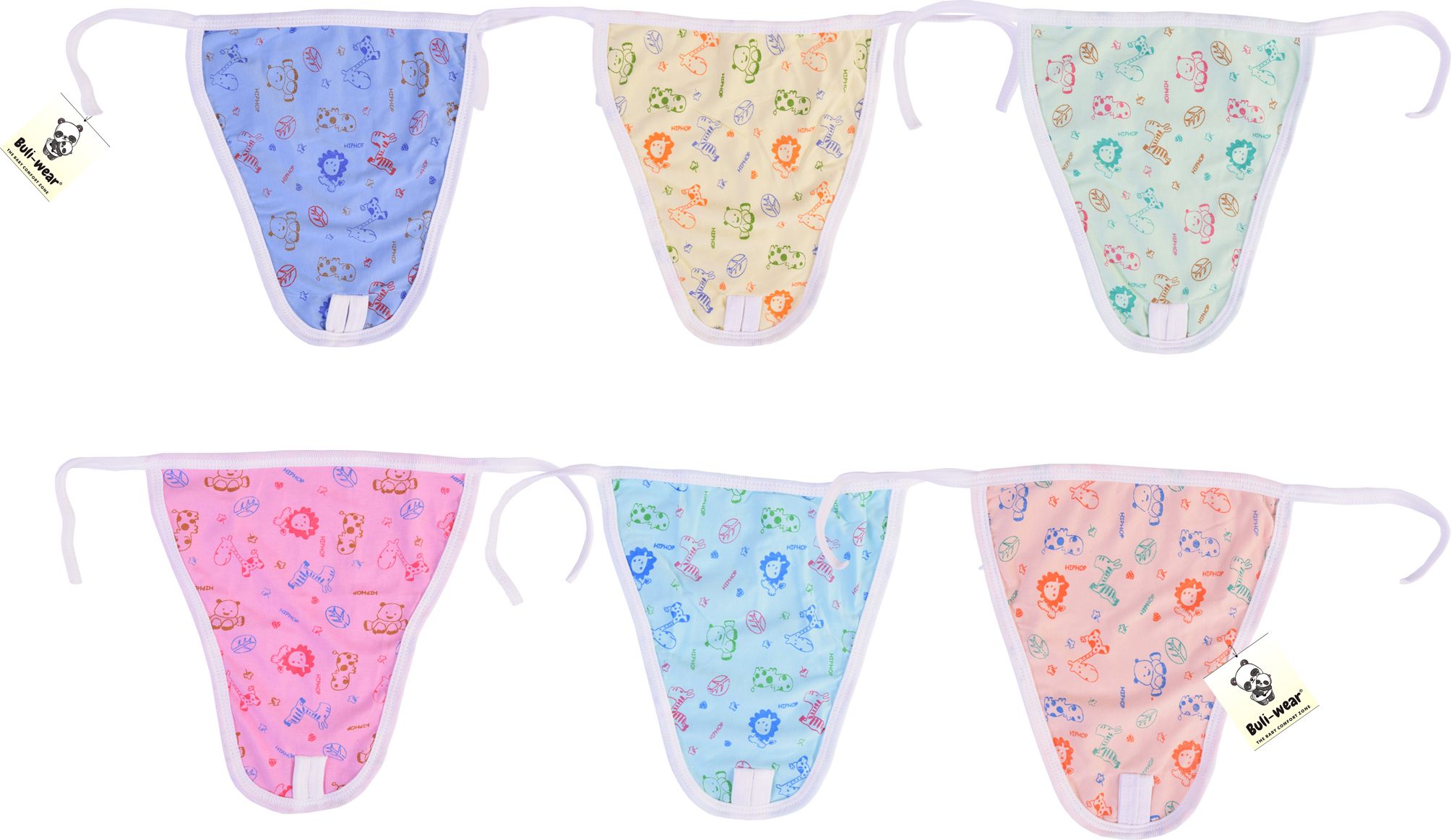 BULI-WEAR New Born Washable Reusable Hosiery Cotton Diapers (Multicolor)Pack of6-picture-12