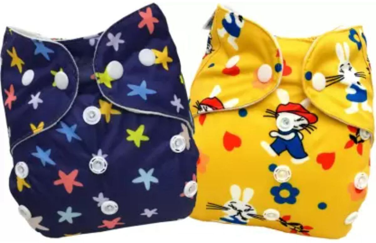 Printed Reusable Diaper Reuse Nappy Cloth Diaper Baby Pants & Insert ( 0-3Y) R2