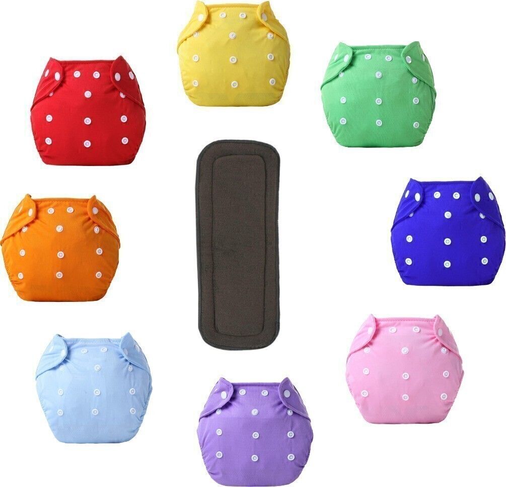 Reusable Cloth Baby Diaper with inserts pad, Washable Nappy (Pack of 4)-image-44
