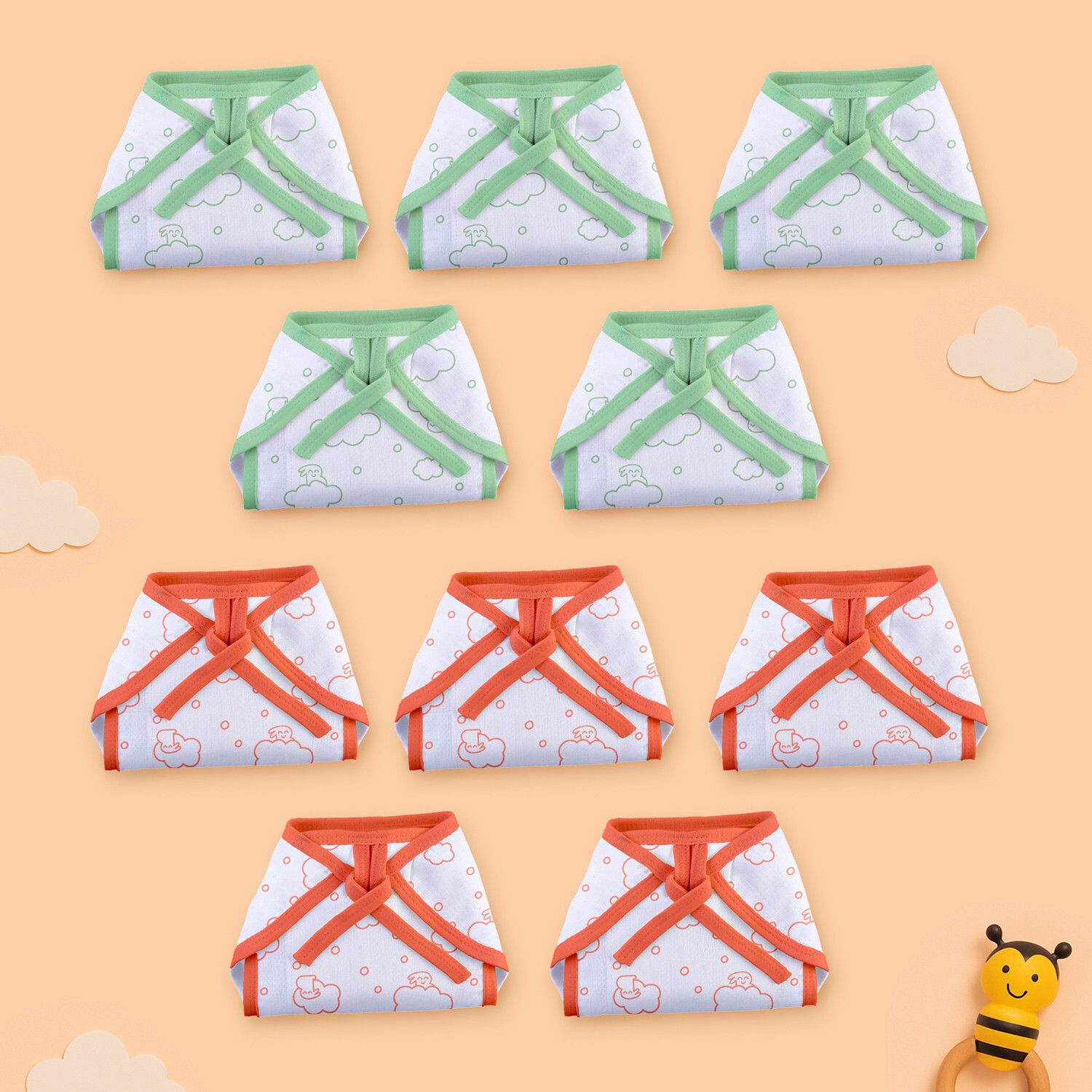 superbottoms BASIC Double Layered 100% Pure Cotton Langot for 0-3M Baby | 10pcs | Up to 5 kg-picture-21