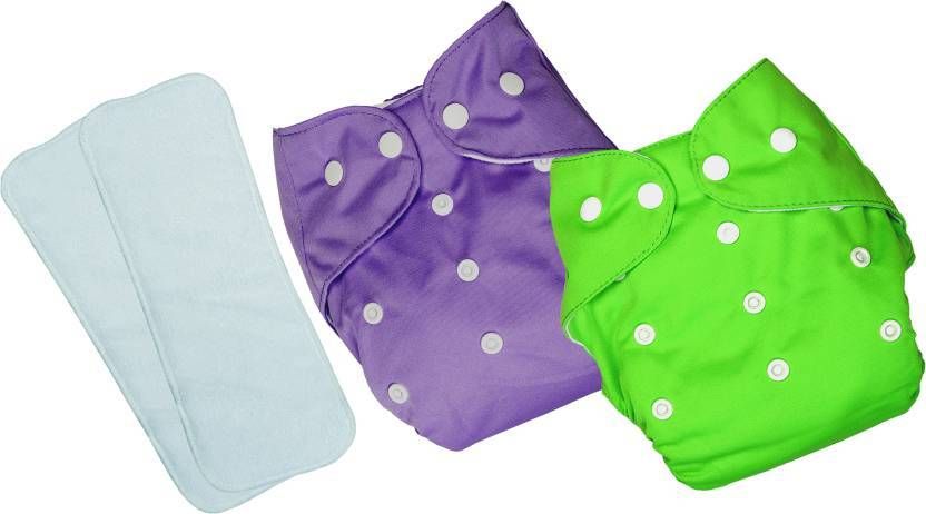 Reusable Baby 2 Cloth Diapers & 2 Insert Pads For 0 to 3 Years Leak Proof-image-47