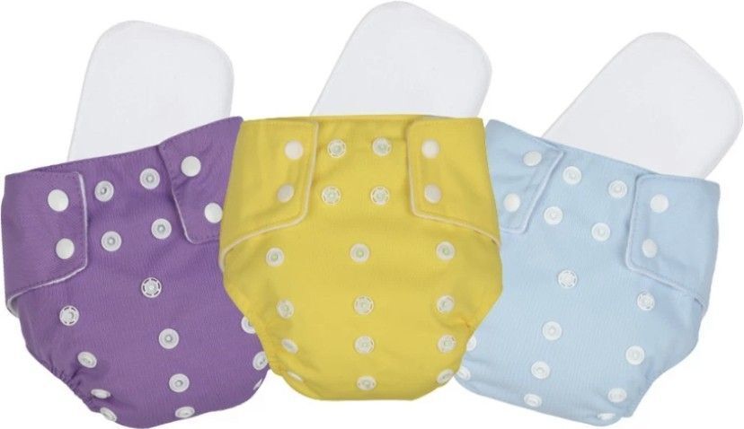 momease Solid Reusable Cloth Button Diaper Reuse Nappy & Insert 0-24m PSYDWVB52-picture-25
