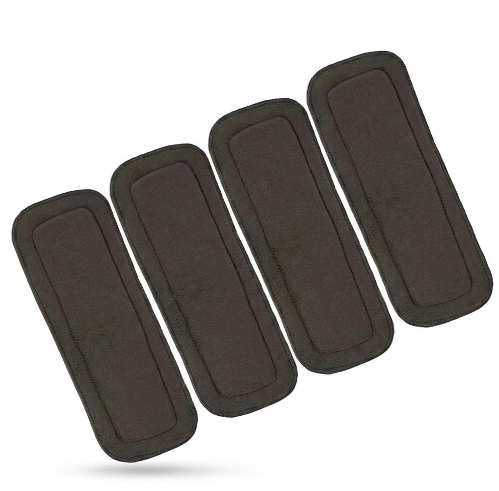 little love Reusable Charcoal Bamboo Inserts Pack of 4 | 5 Layer Quick Dry Liners-picture-44