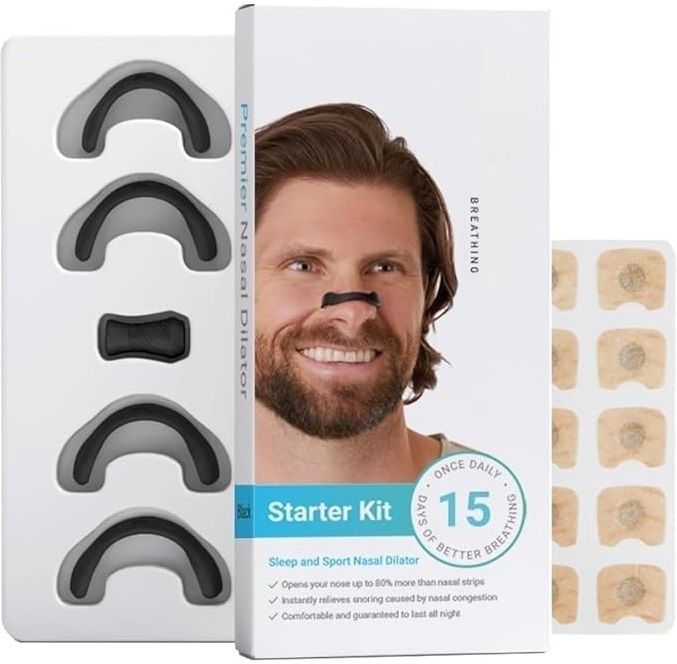 Nasal Strip Starter Kit(15 Count)Skin Safe Extra Strength Snoring Solution Manual Nasal Aspirator-image-20