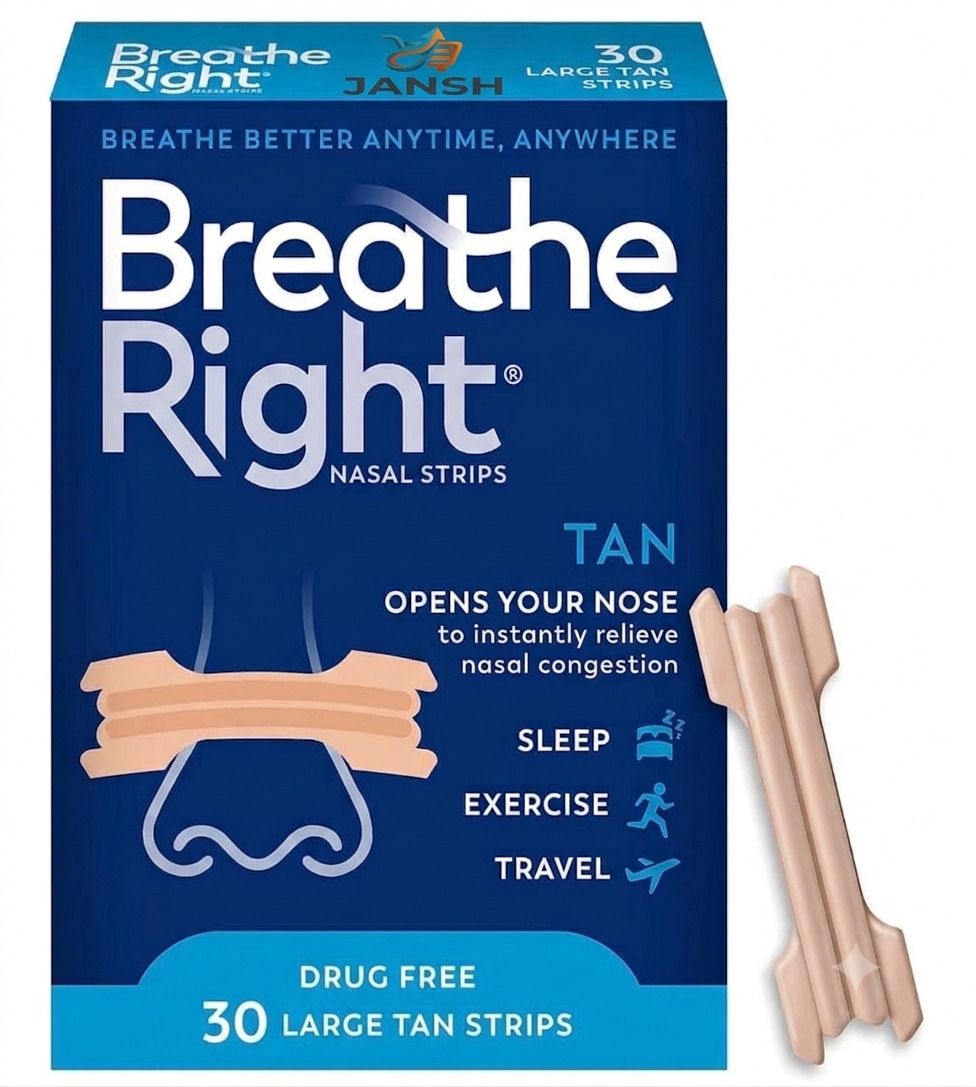 Breathe Right Nasal Strips Large Tan (30 Count)–Instant Nasal Congestion Relief Manual Nasal Aspirator-image-23