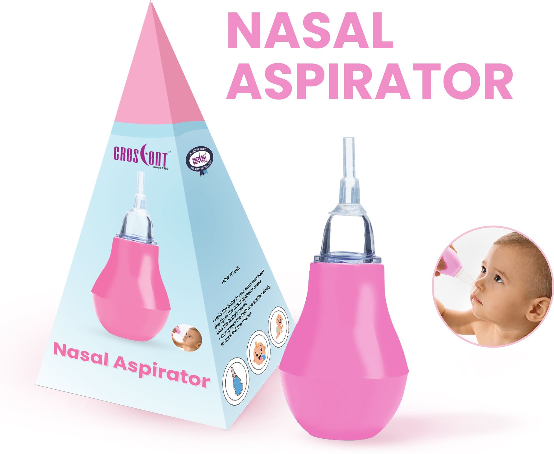 Nose Cleaner Nasal Aspirator, For 0+ Month Babies, Safety Nozzle, BPA Free Manual Nasal Aspirator