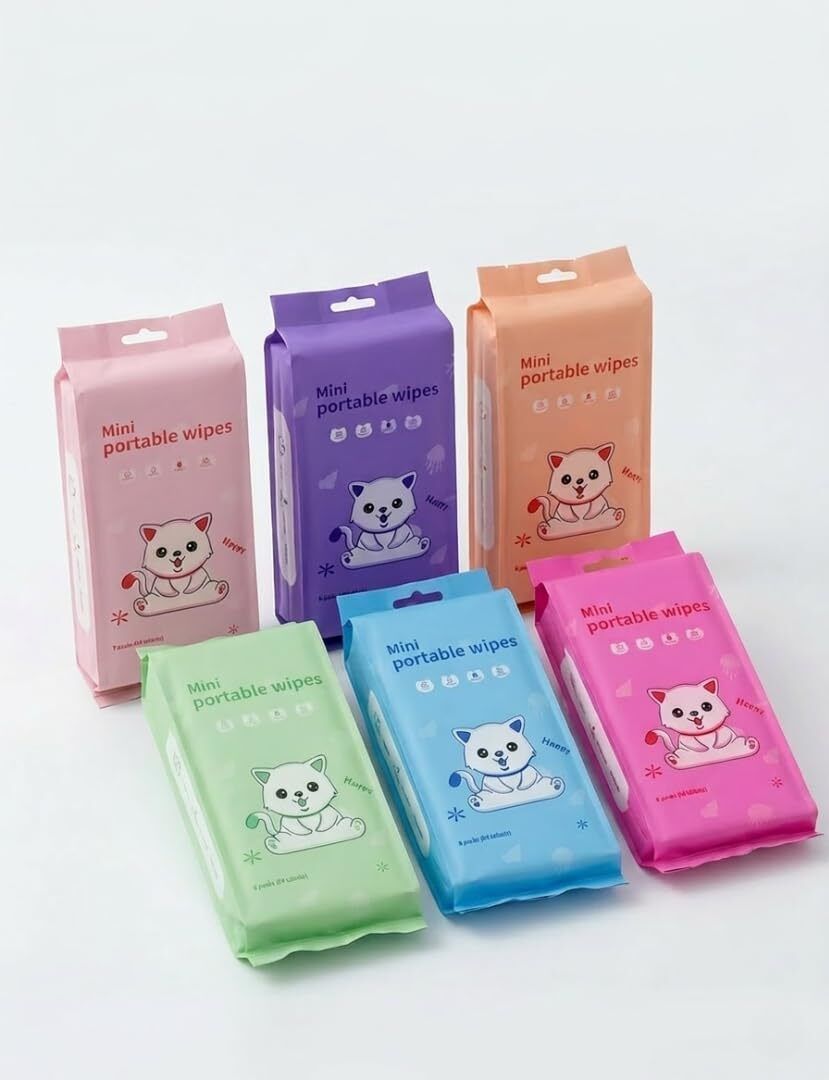 64 pcs Mini Baby Wipes Disposable Portable Pocket Water Wipes-image-48