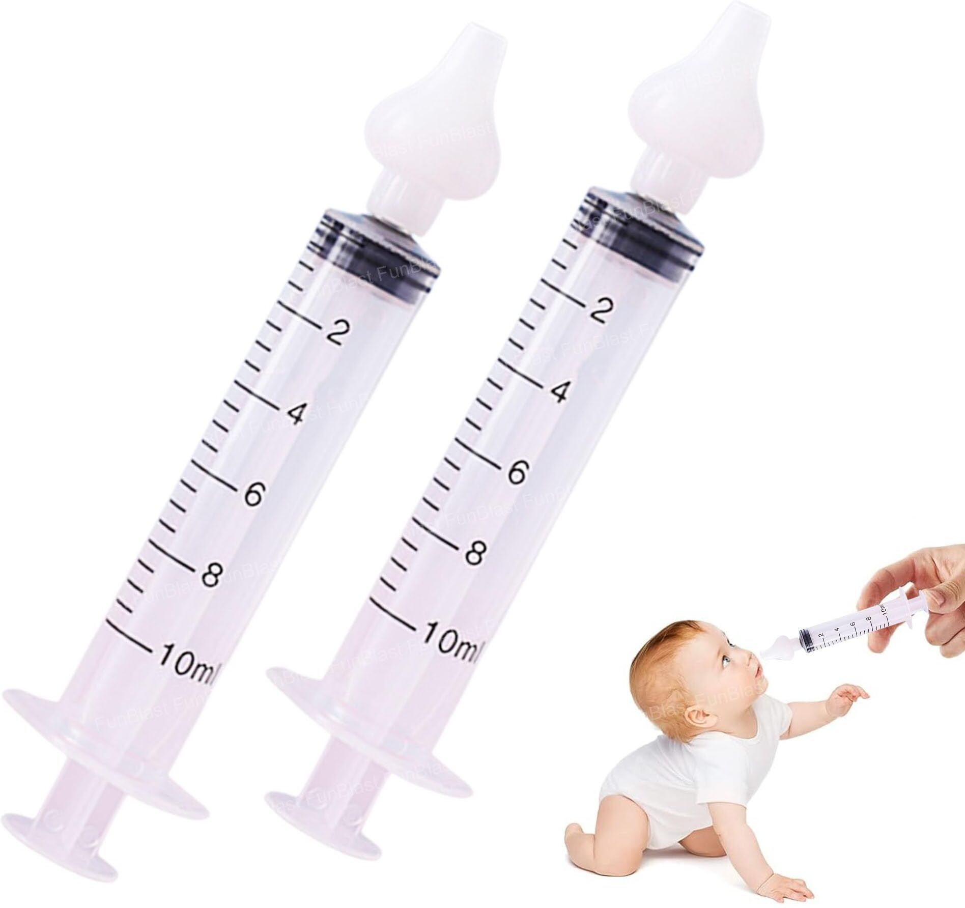 funblast Nose Cleaner Syringe for Baby – 2 Pcs - 10 ML Each Infant Mucus Removal Manual Nasal Aspirator-picture-19