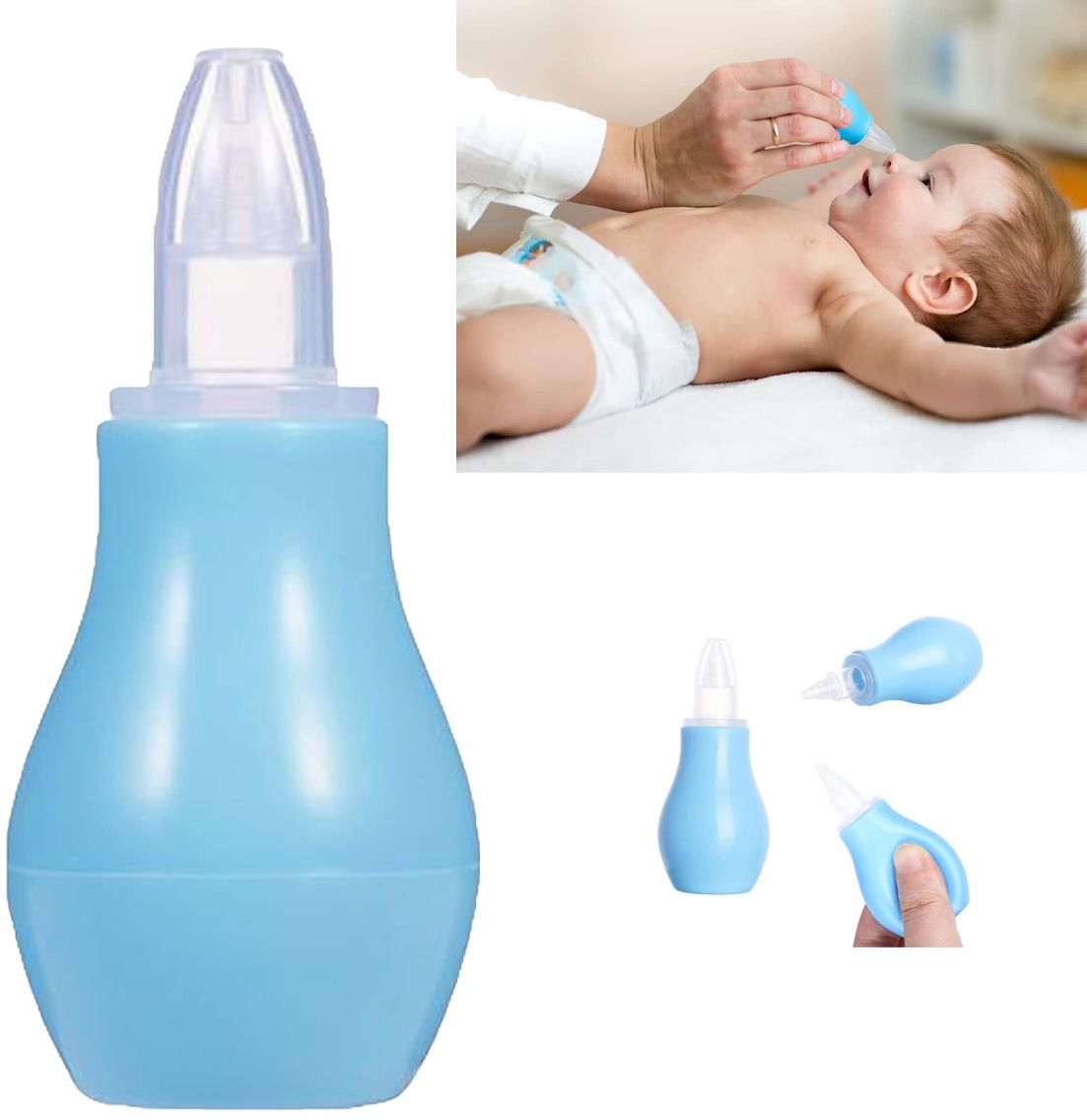 Nose Cleaner, Nasal Aspirator with Silicone Nozzle for Baby( Pack Of 1) Manual Nasal Aspirator