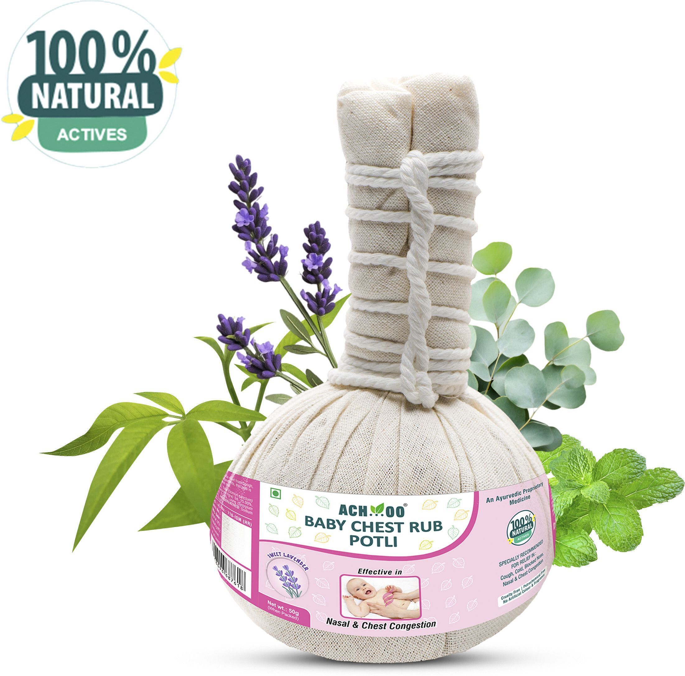 ach...oo Ayurvedic Baby Chest Rub Potli for Nasal & Chest Congestion, Cough, and Cold Manual Nasal Aspirator-picture-16