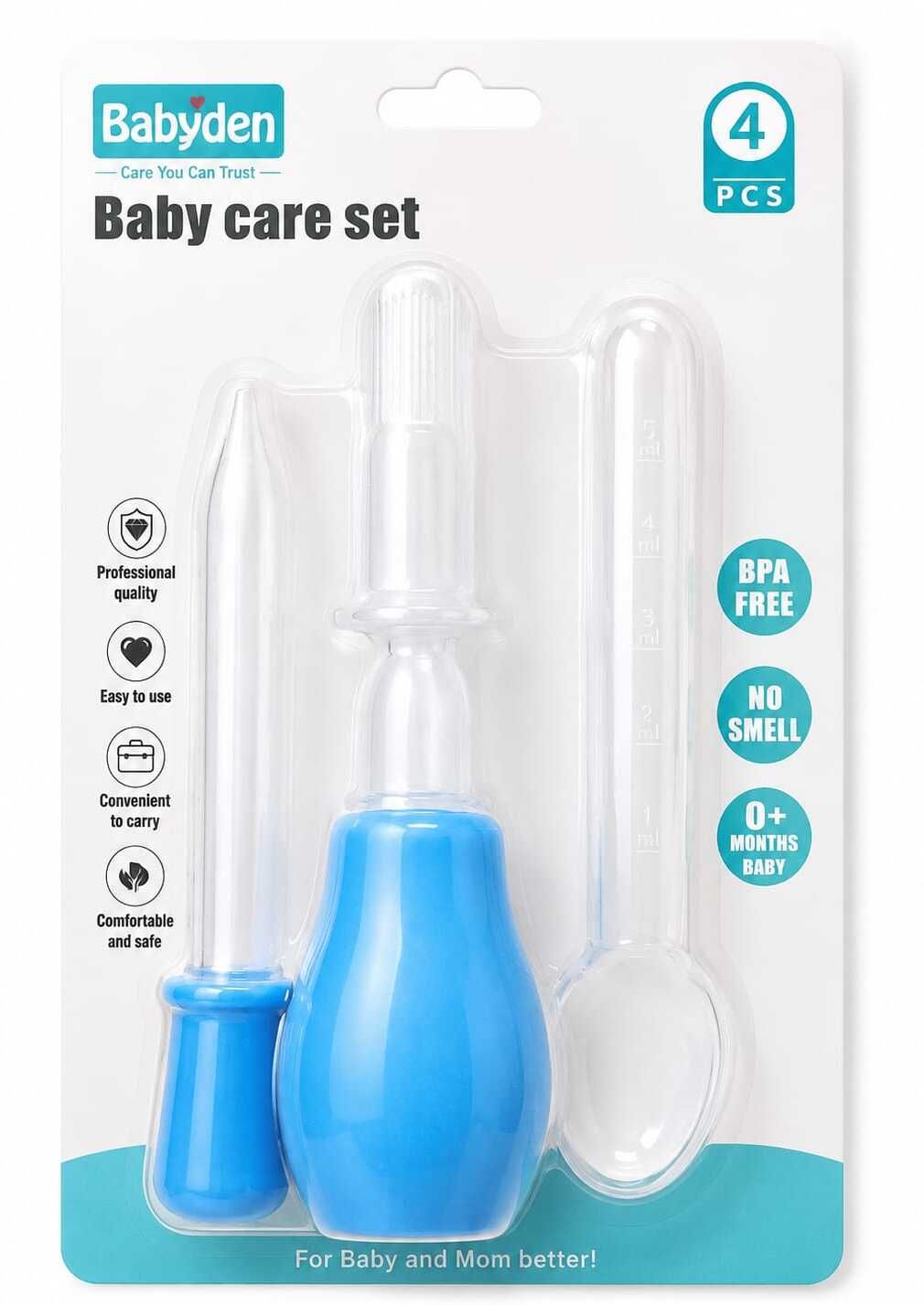 BABY CARE SET 4 IN 1 WITH ASPIRATOR SILICONE MEDICINE DISPENSER Manual Nasal Aspirator-image-43