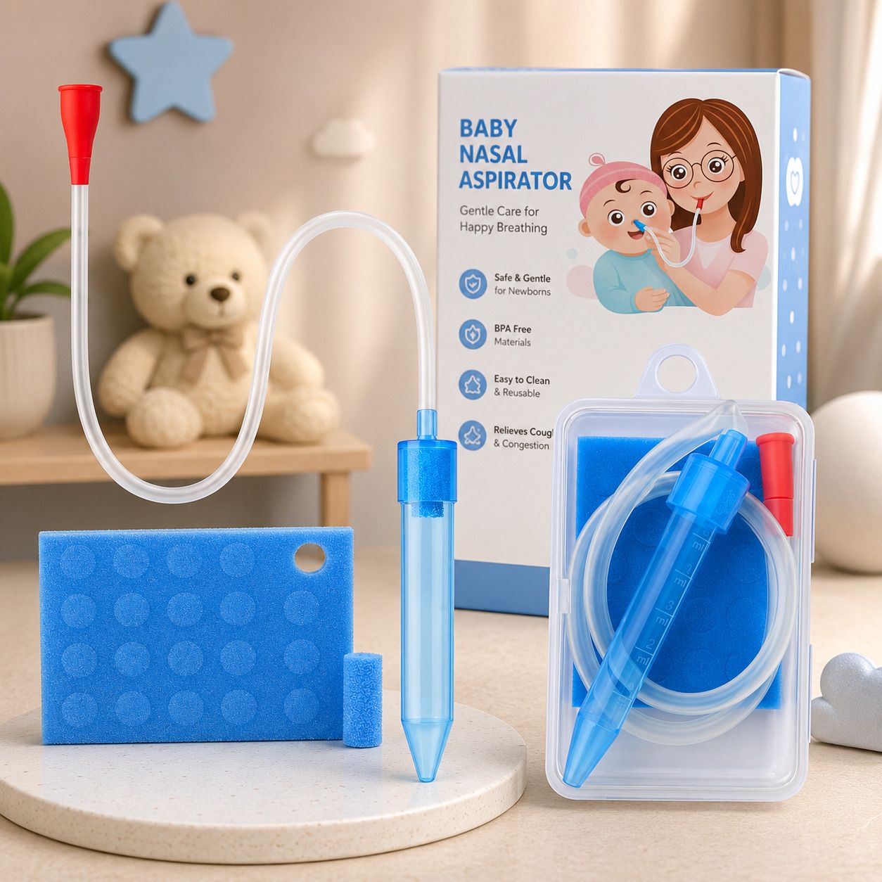 kvvtrades Nose Cleaner for Newborns and Kids 1set Manual Nasal Aspirator-picture-41