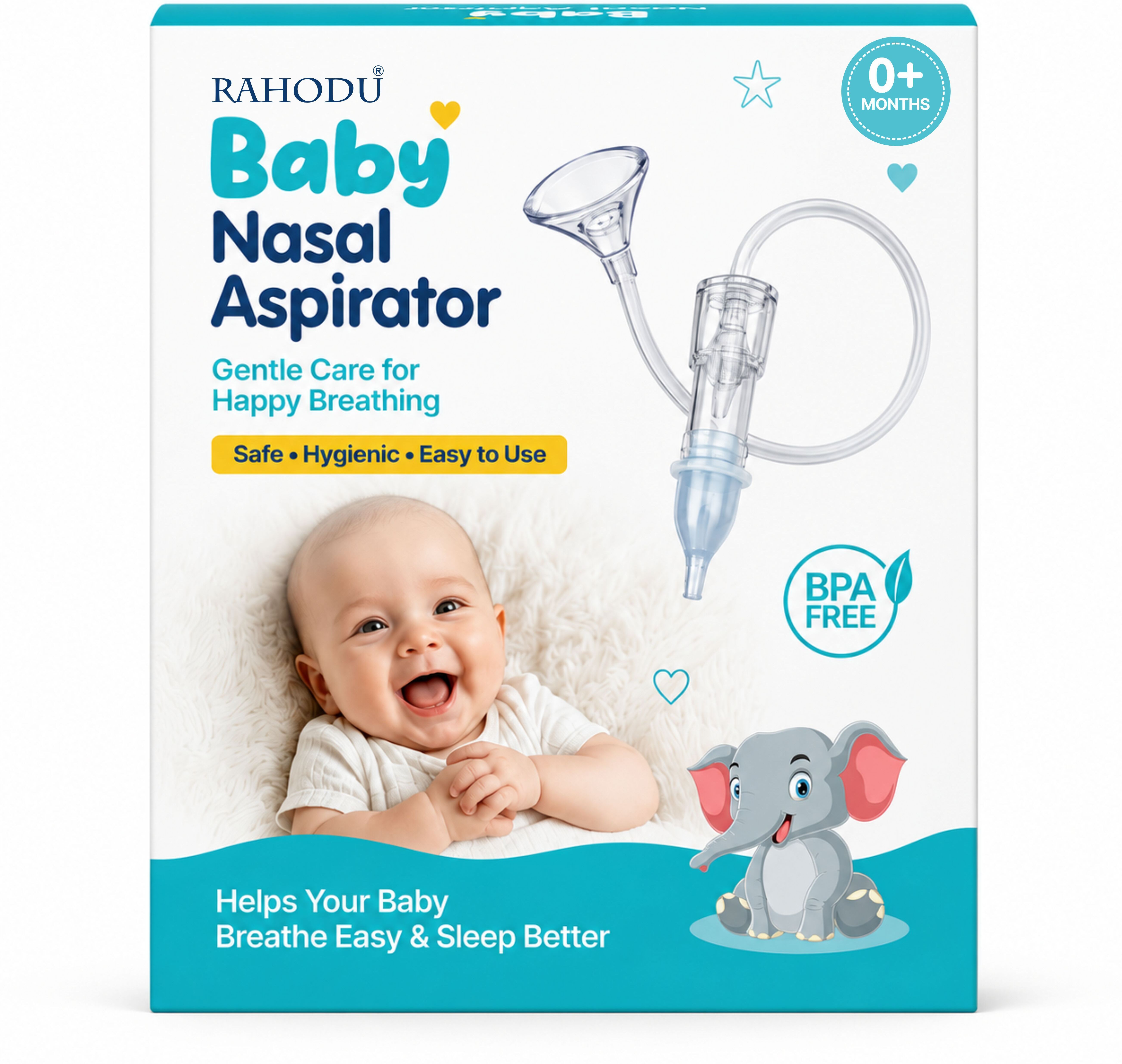 rahodu Baby Reusable Nasal Aspirator|BPA-Free Silicone Nose Cleaner|Newborns & Infants Manual Nasal Aspirator-picture-18